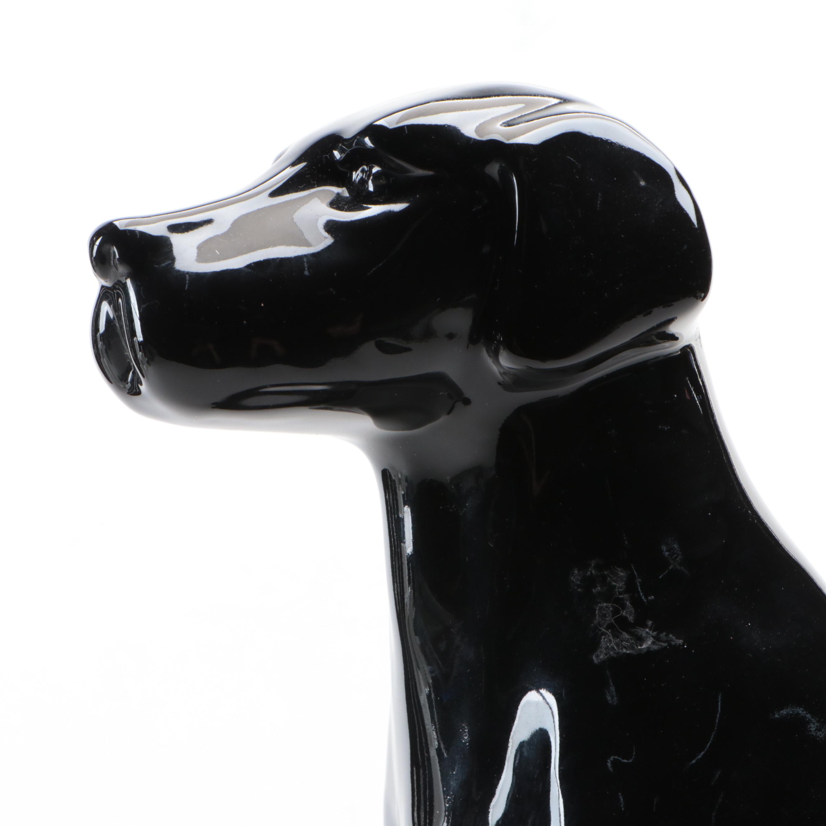 Haeger Pottery Black Ceramic Dog Figurine, 1994