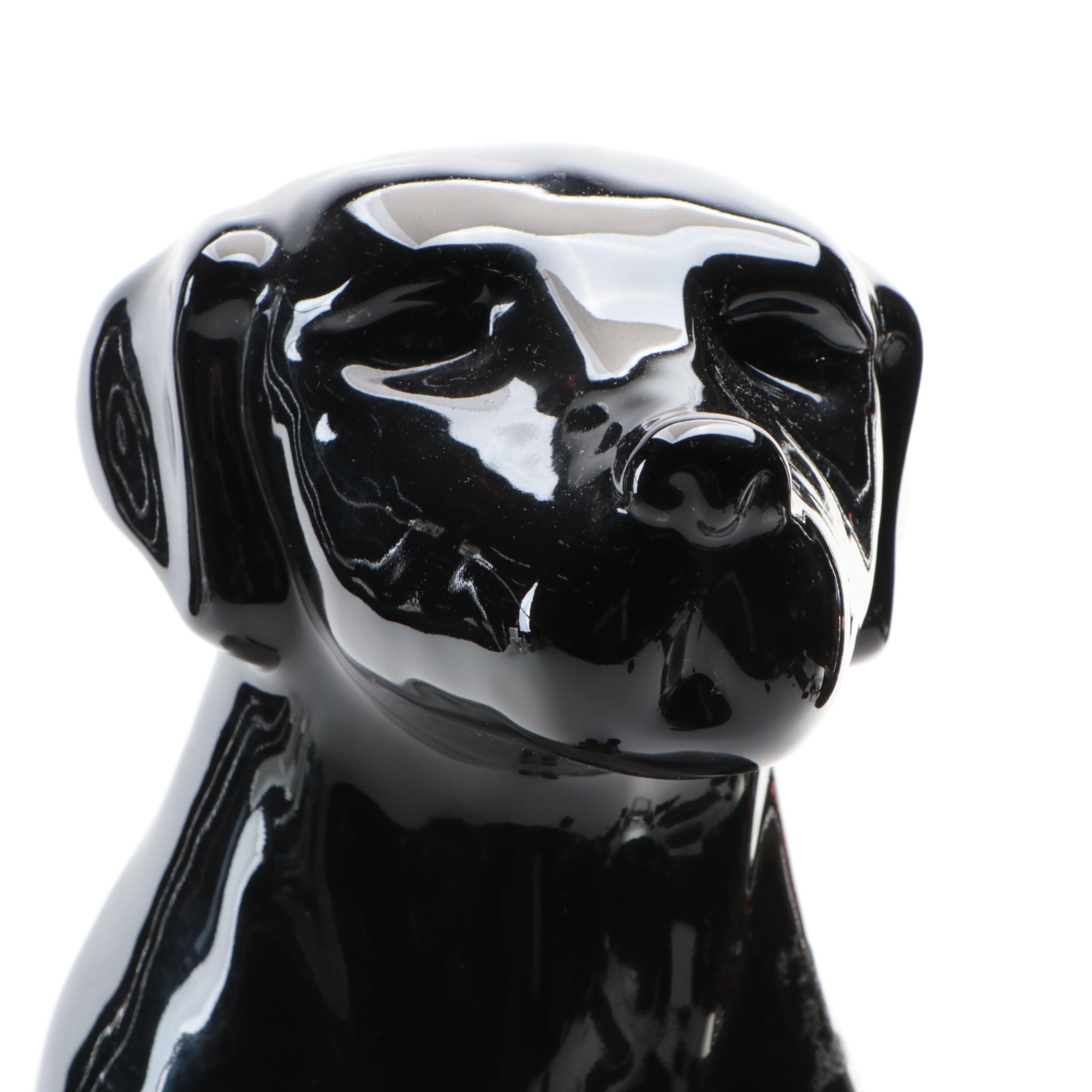 Haeger Pottery Black Ceramic Dog Figurine, 1994