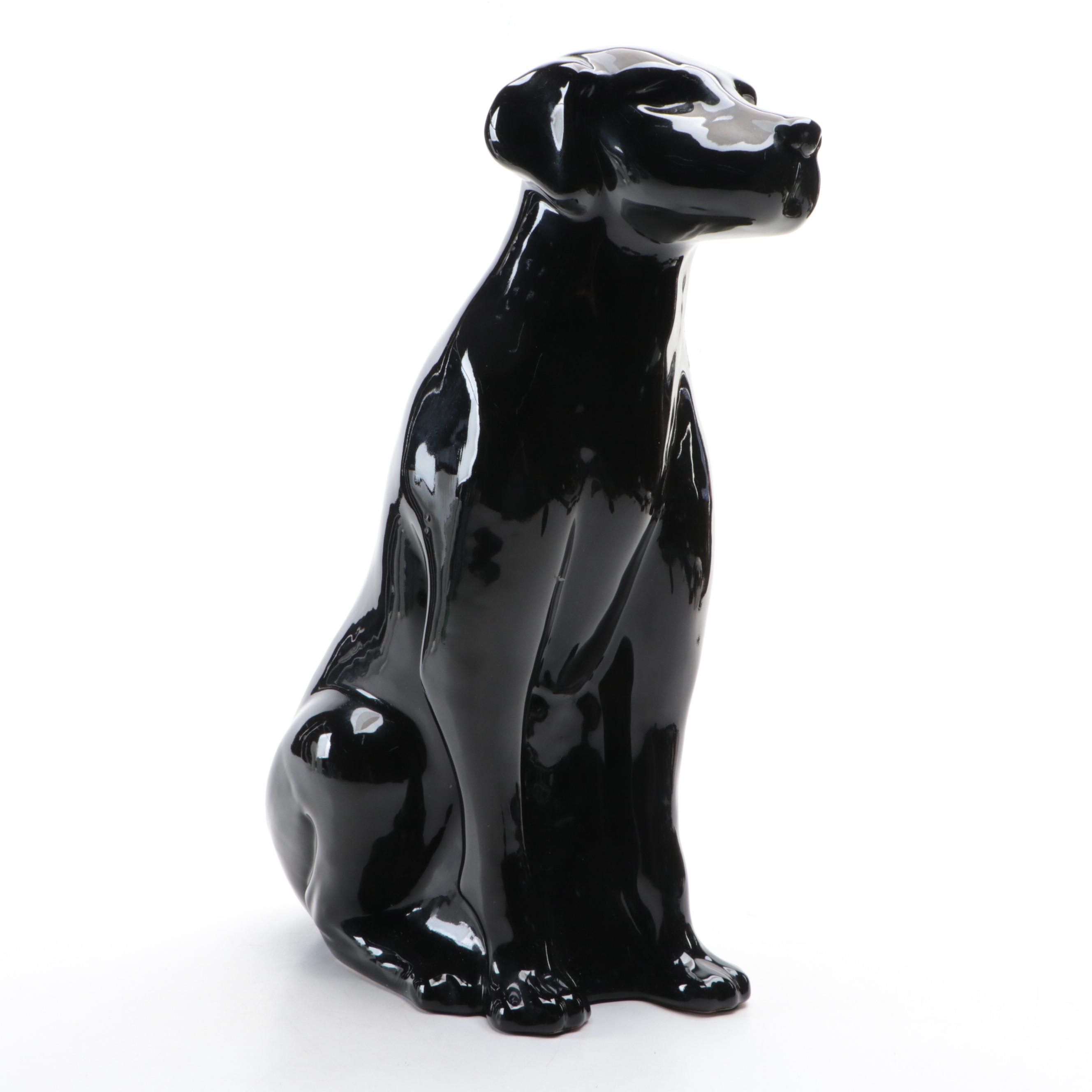 Haeger Pottery Black Ceramic Dog Figurine, 1994