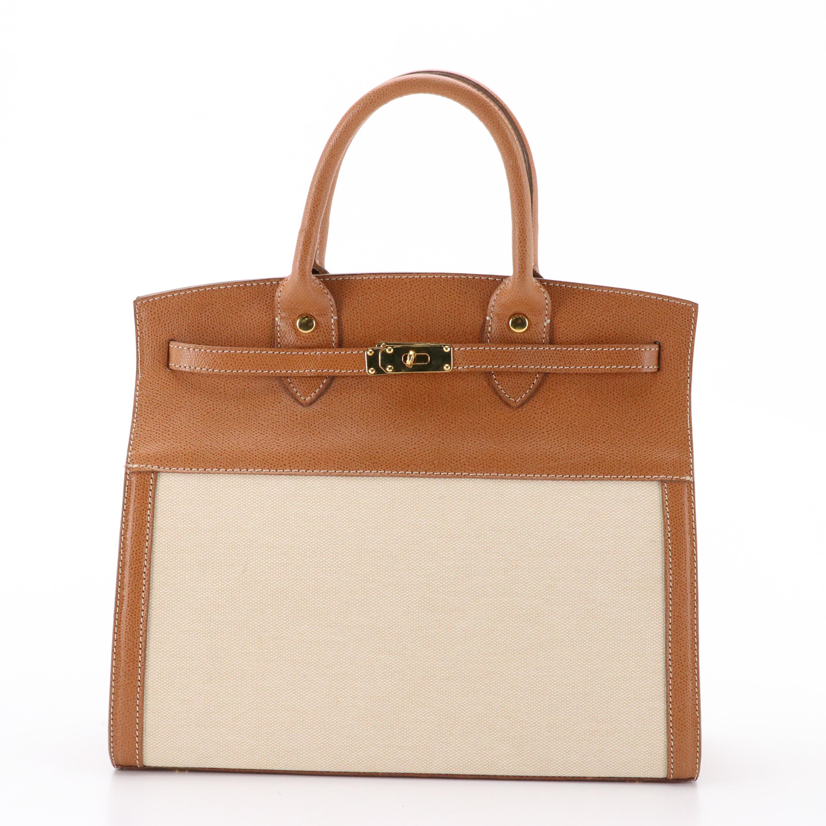 St. John Metallic Embossed Leather Clutch, XXI Secolo Canvas and Leather Handbag