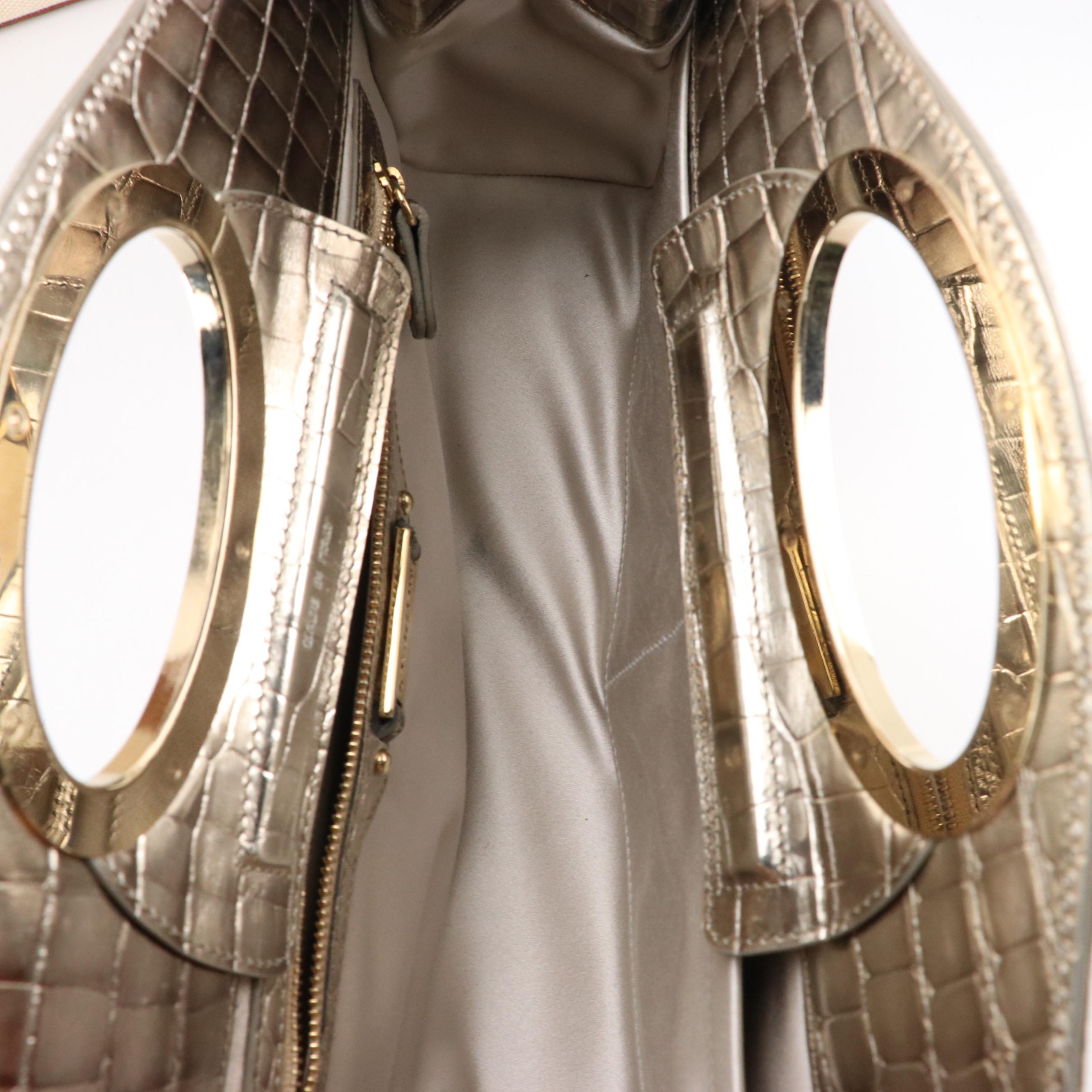 St. John Metallic Embossed Leather Clutch, XXI Secolo Canvas and Leather Handbag