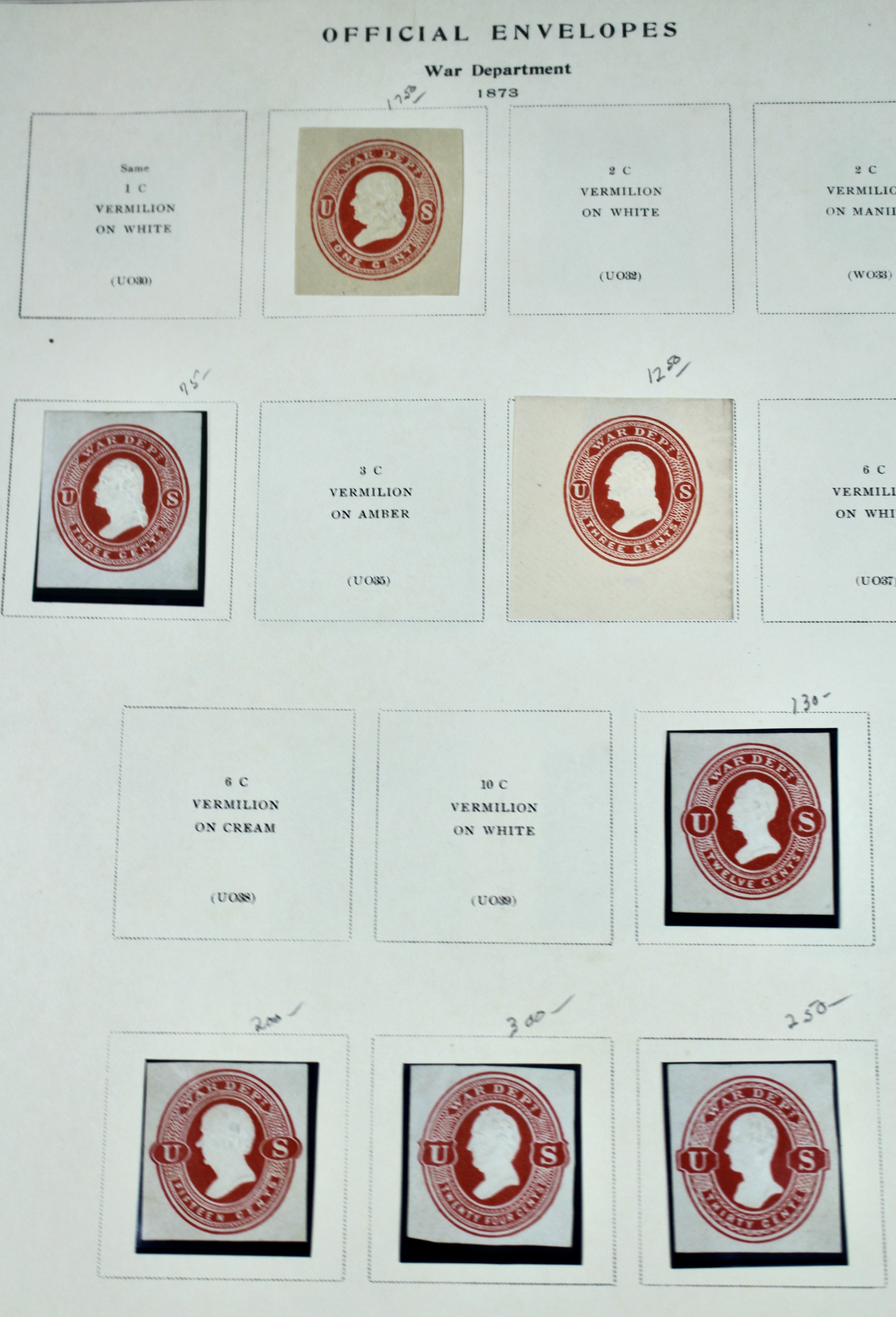 U.S. Cut Corner Postage Stamp Collection