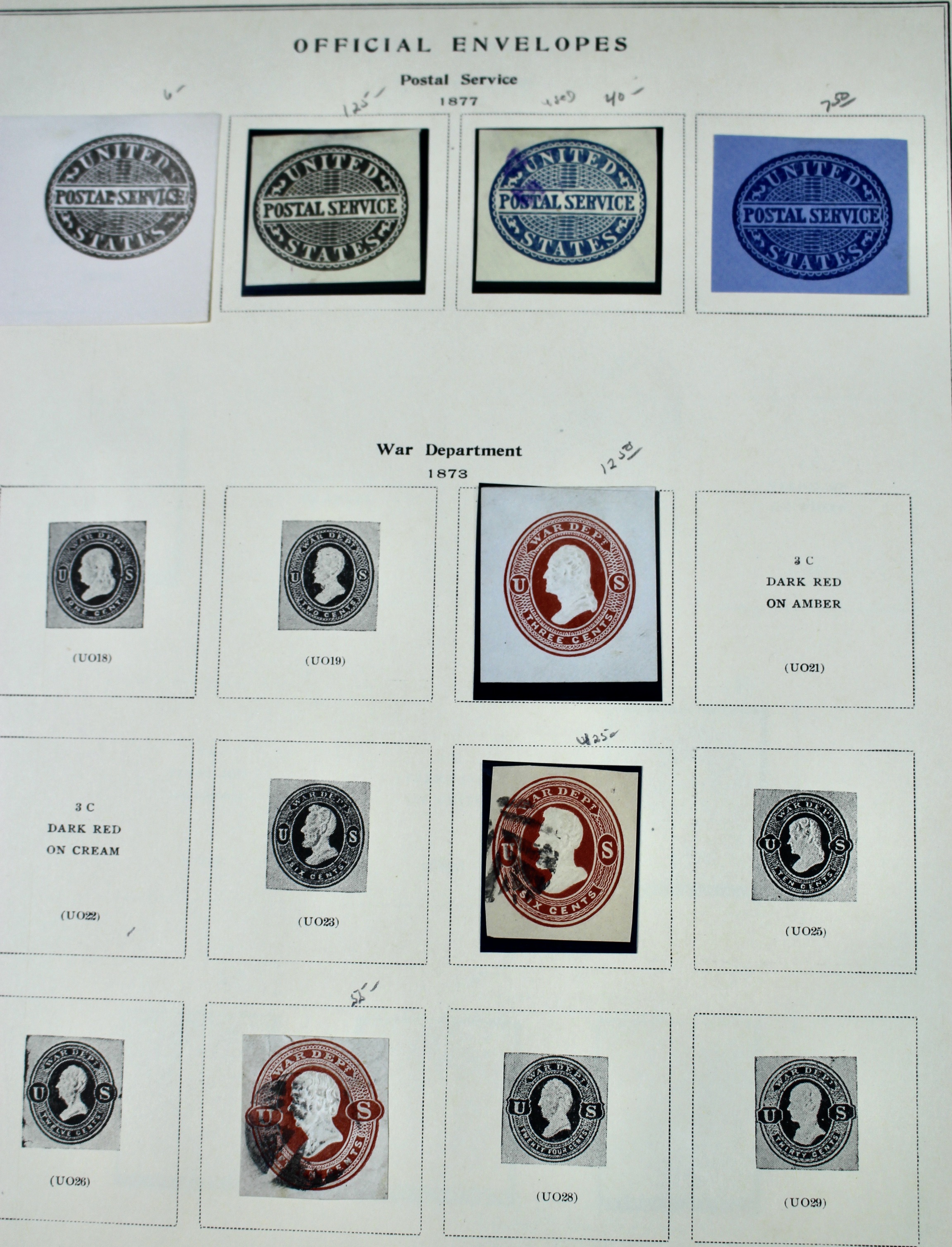 U.S. Cut Corner Postage Stamp Collection