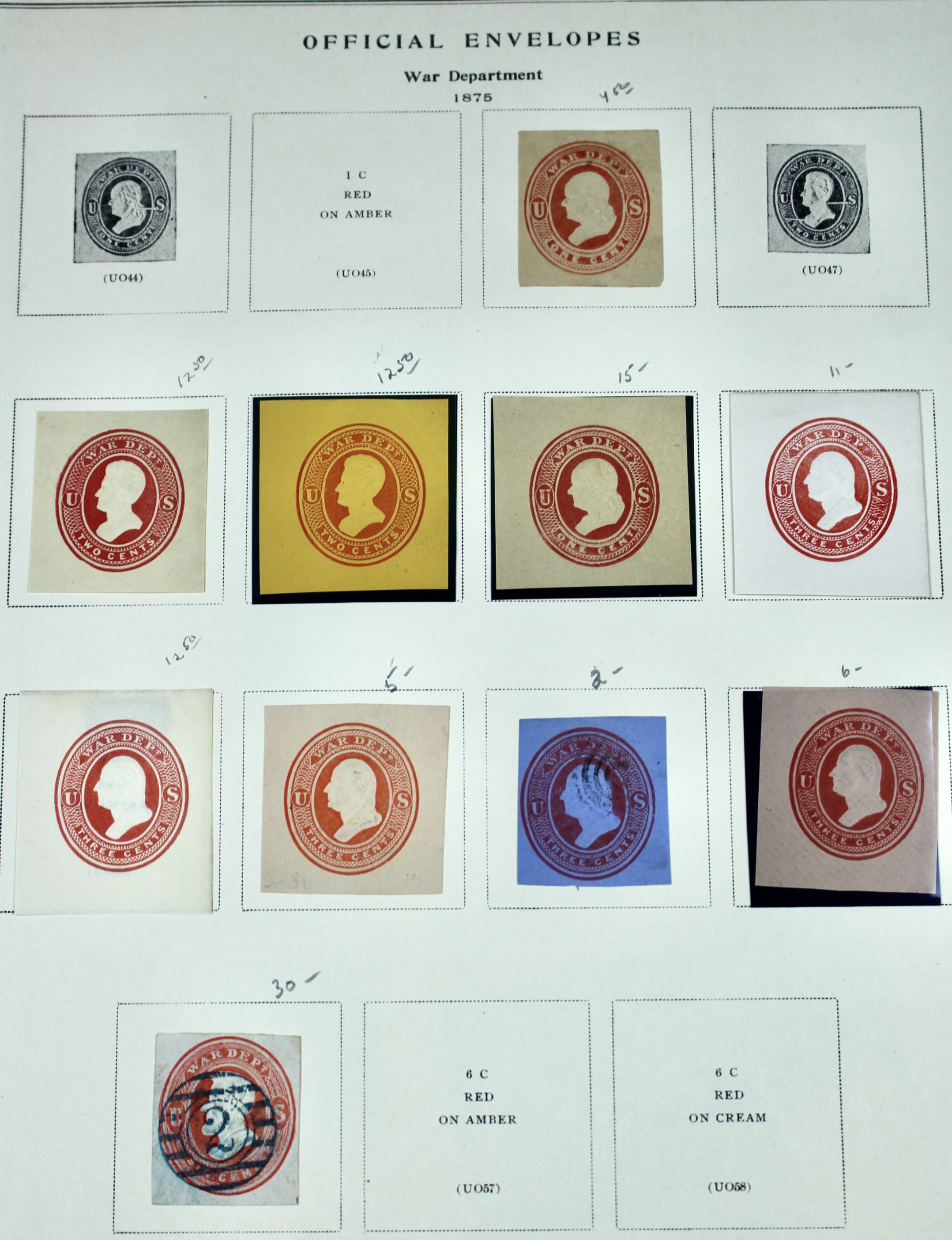 U.S. Cut Corner Postage Stamp Collection