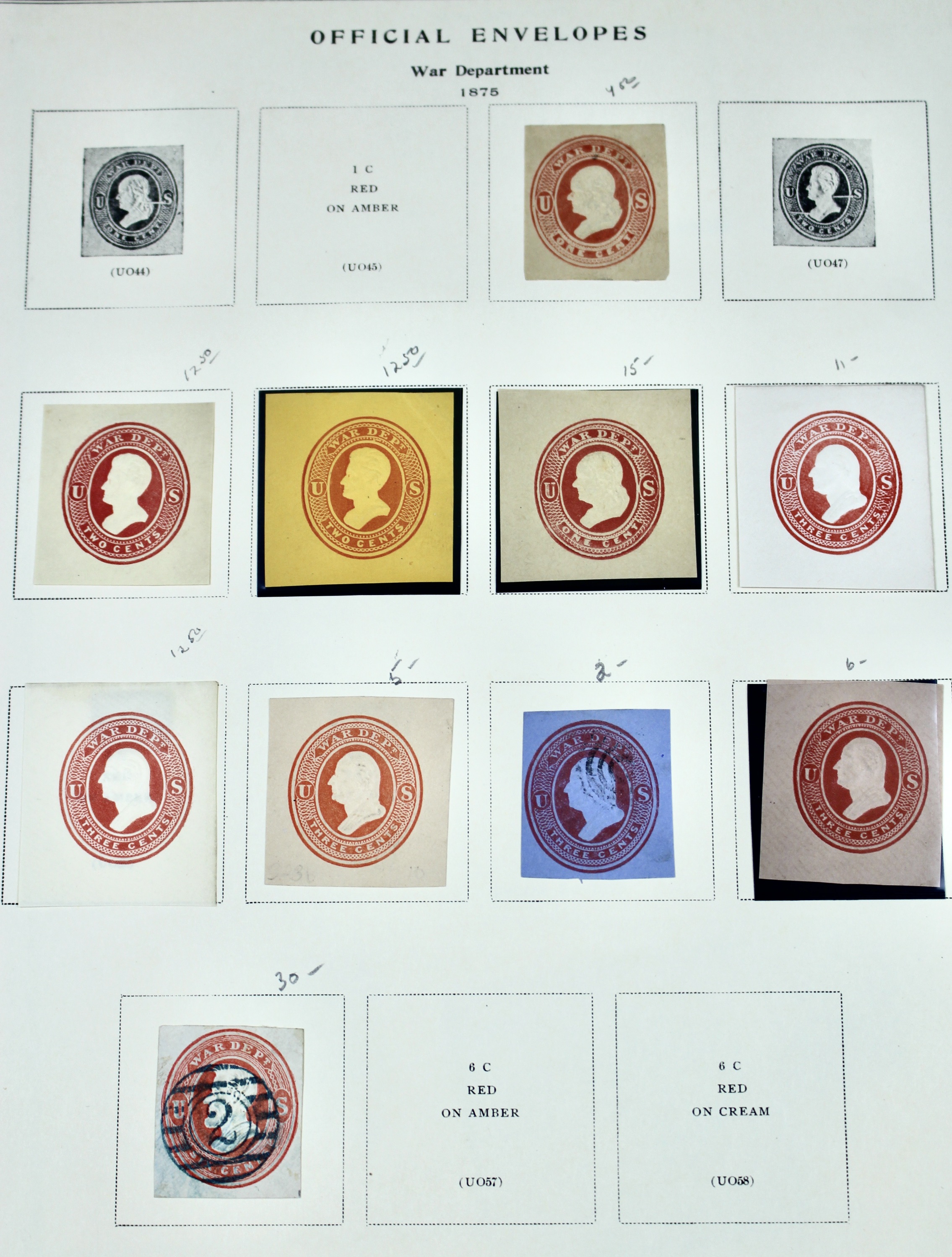 U.S. Cut Corner Postage Stamp Collection