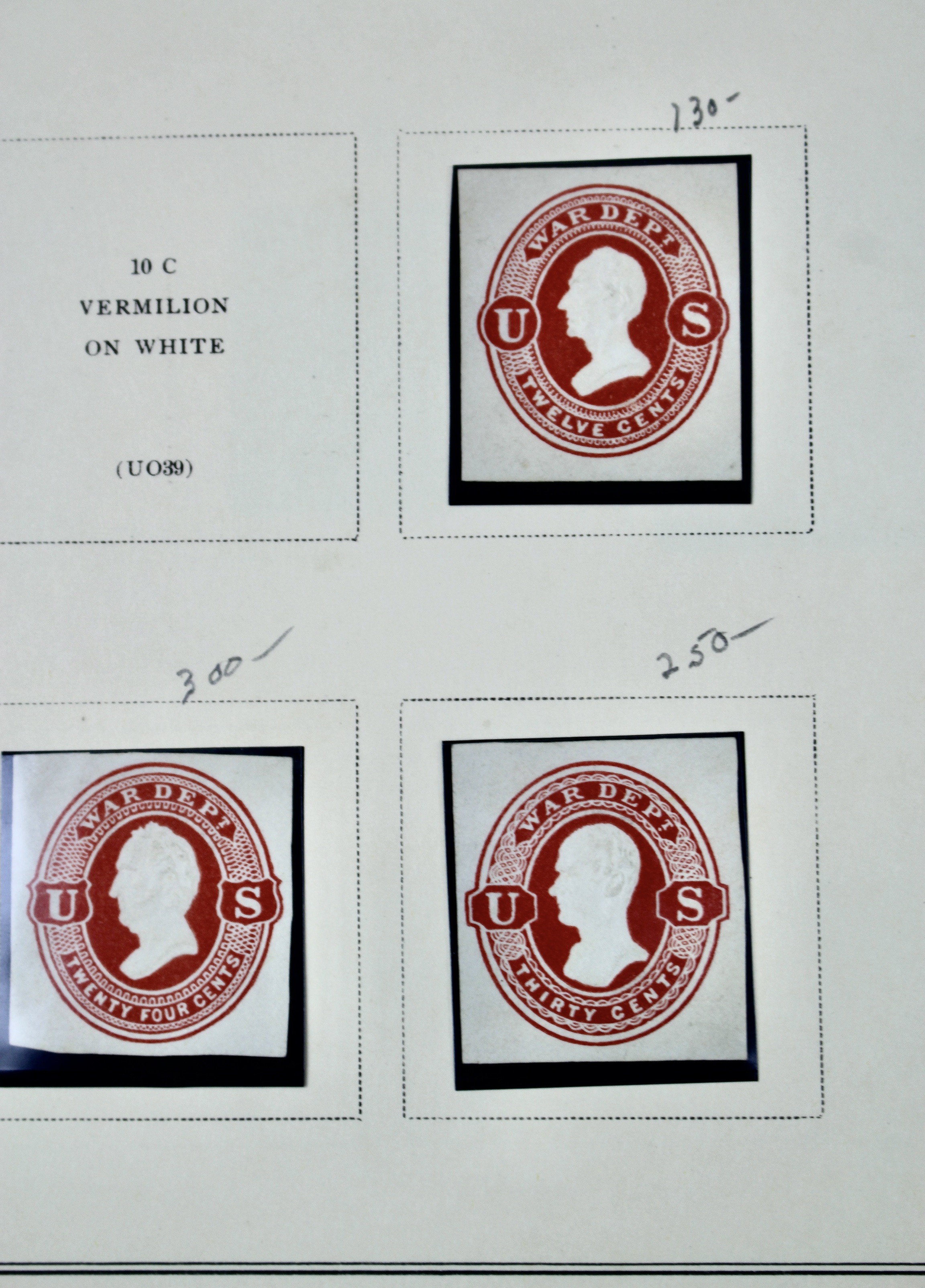 U.S. Cut Corner Postage Stamp Collection