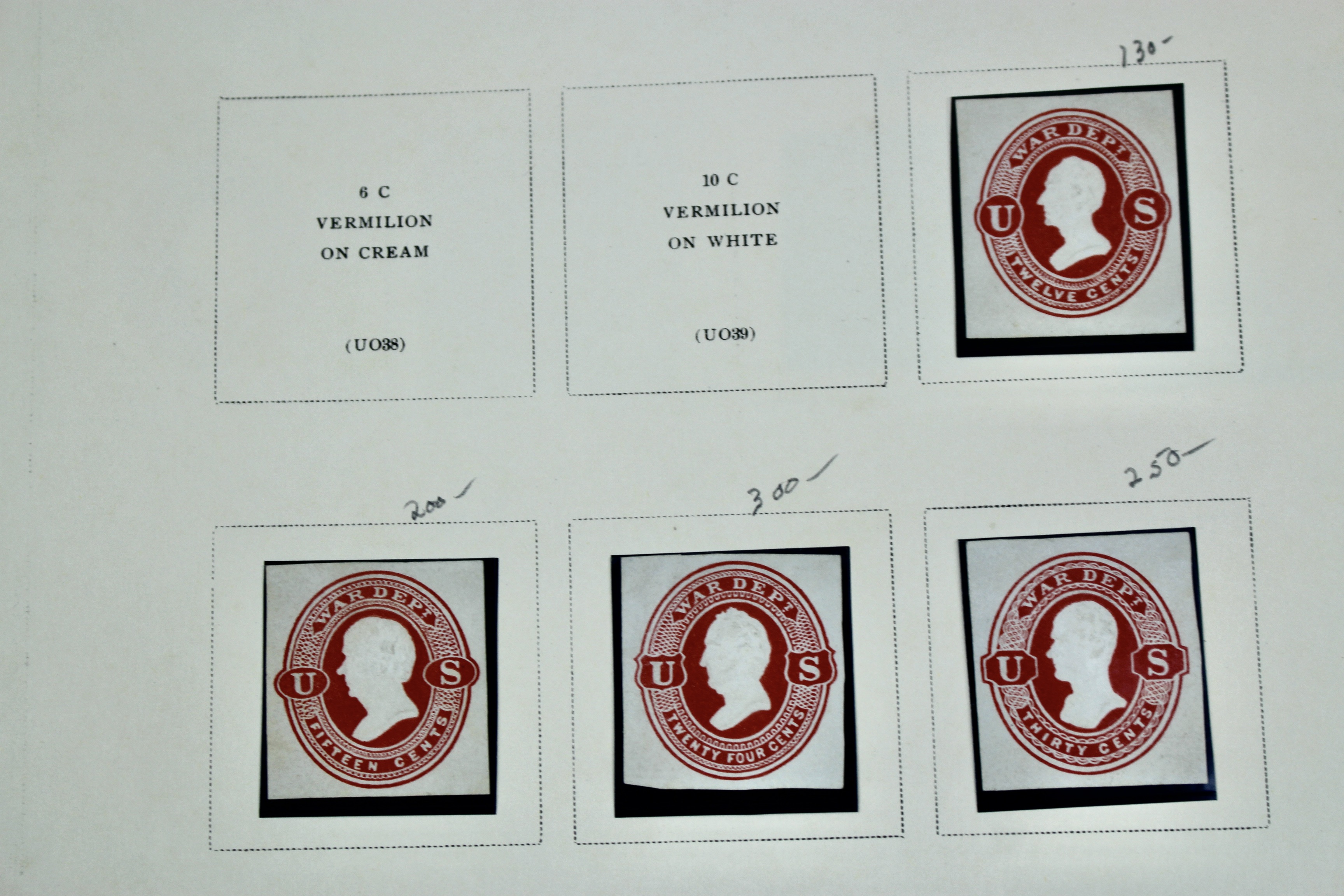 U.S. Cut Corner Postage Stamp Collection