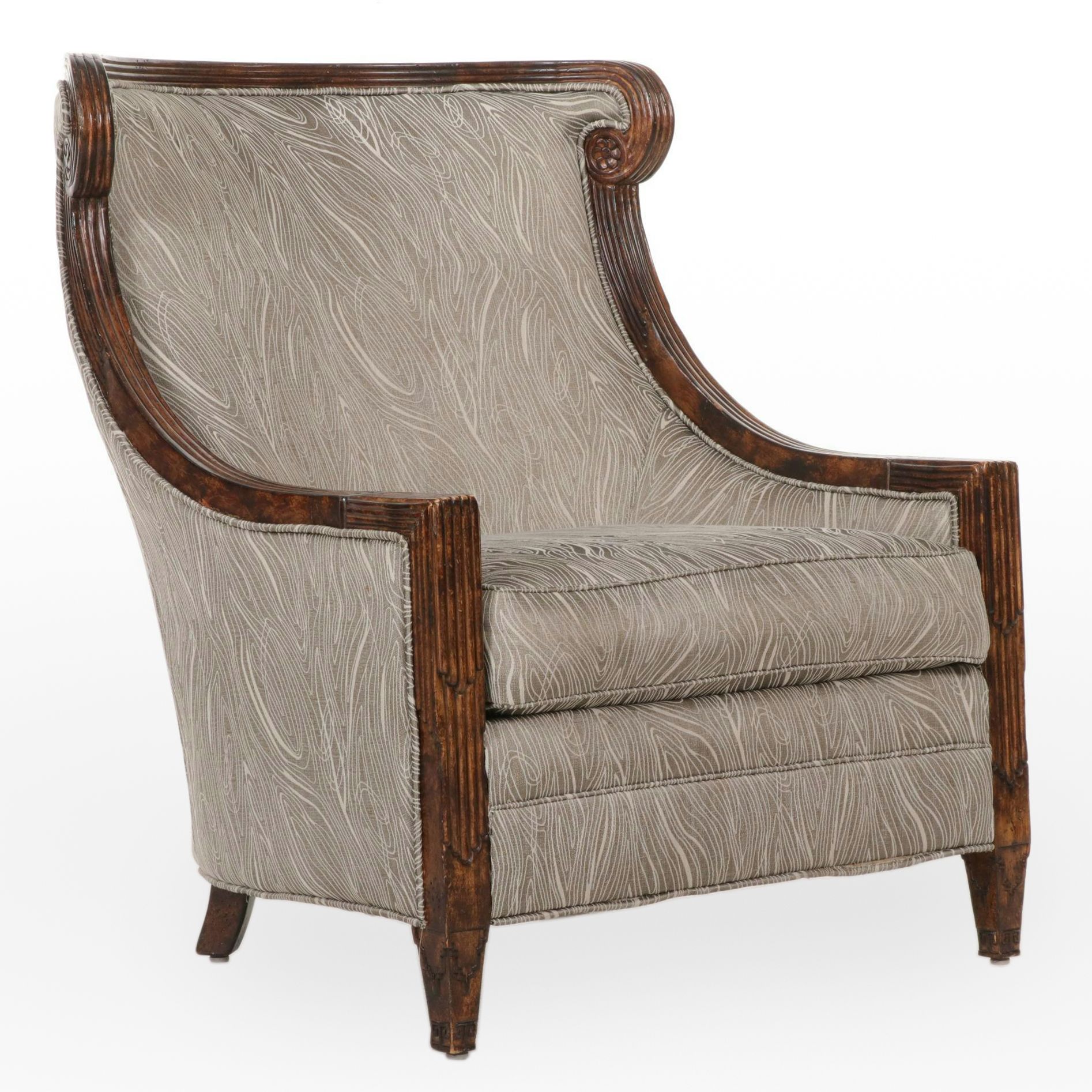 Robert Paul Empire Style Upholstered Armchair