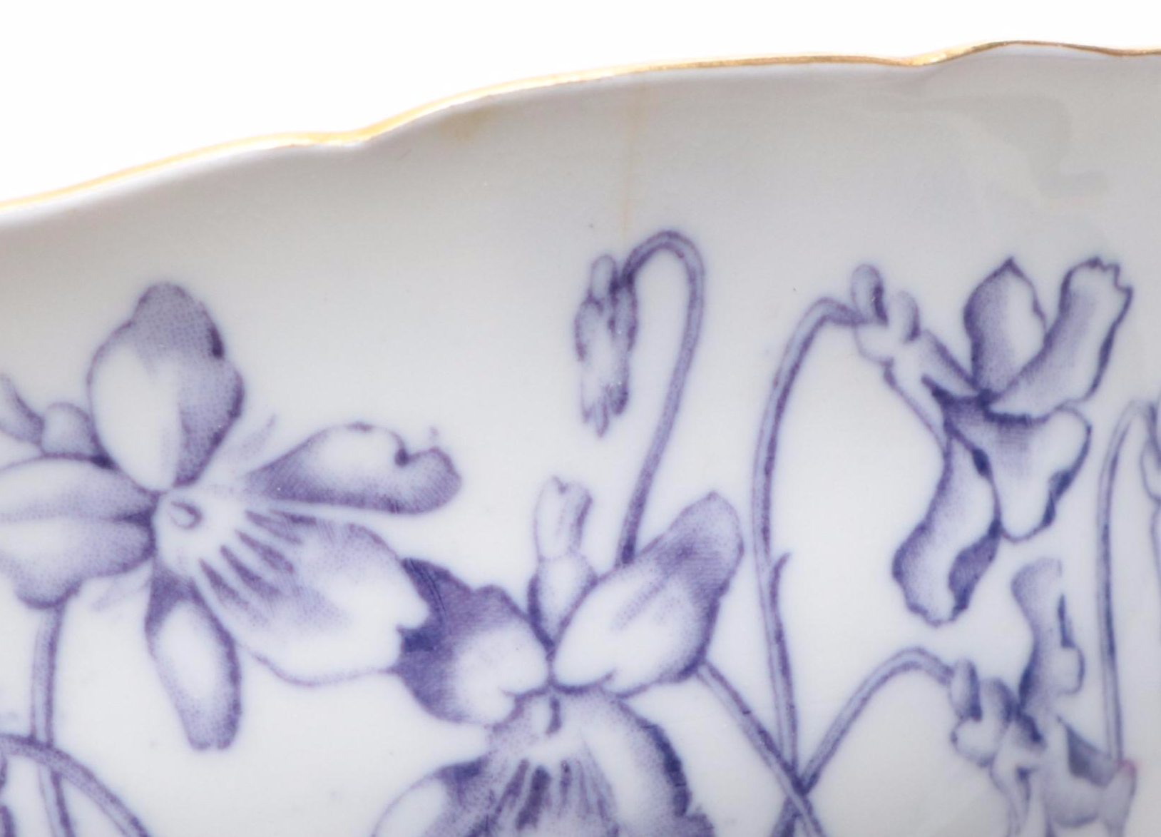 Brown Westhead Moore & Co. Cauldon Ware Gilt Porcelain Teacups and Saucers