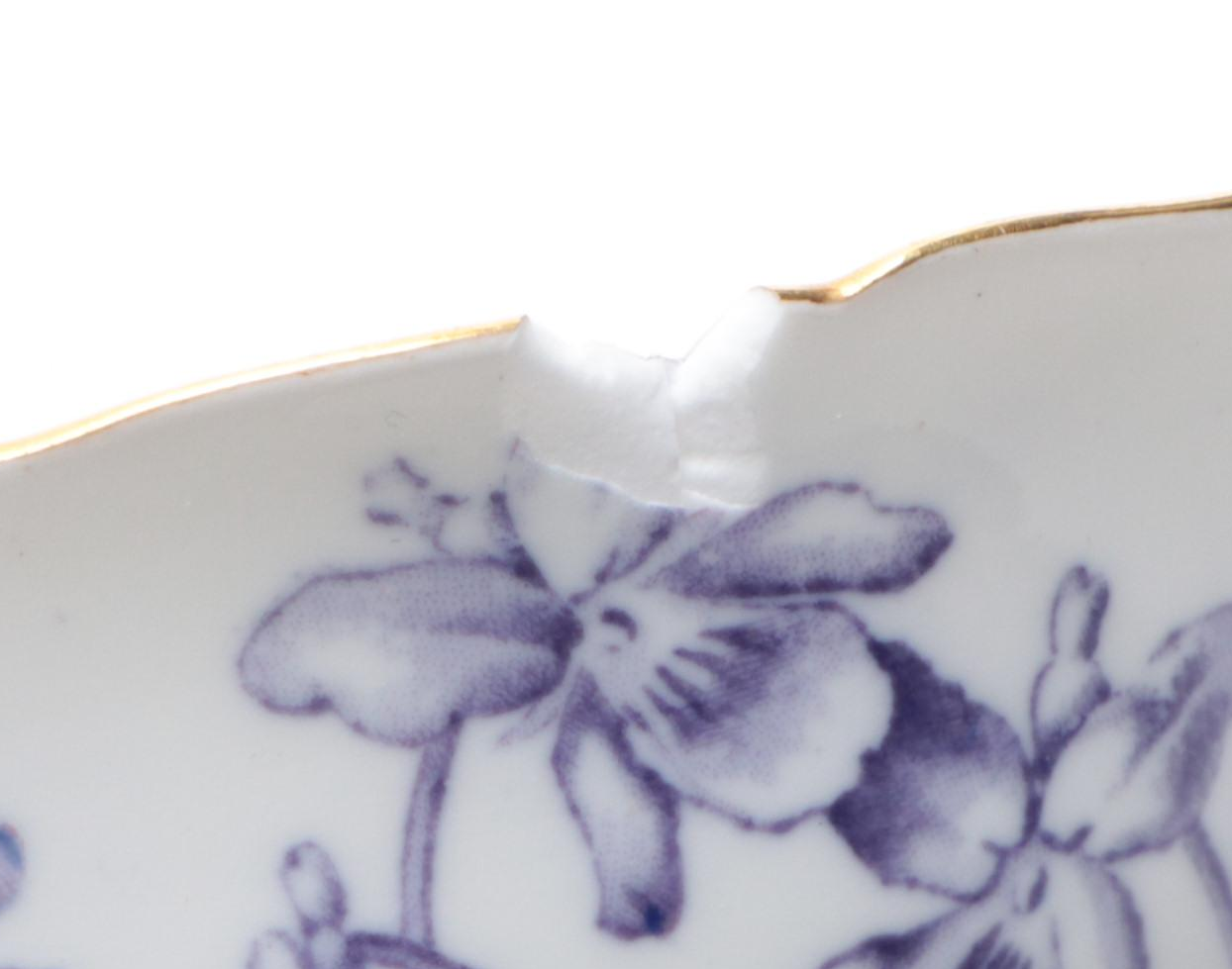 Brown Westhead Moore & Co. Cauldon Ware Gilt Porcelain Teacups and Saucers