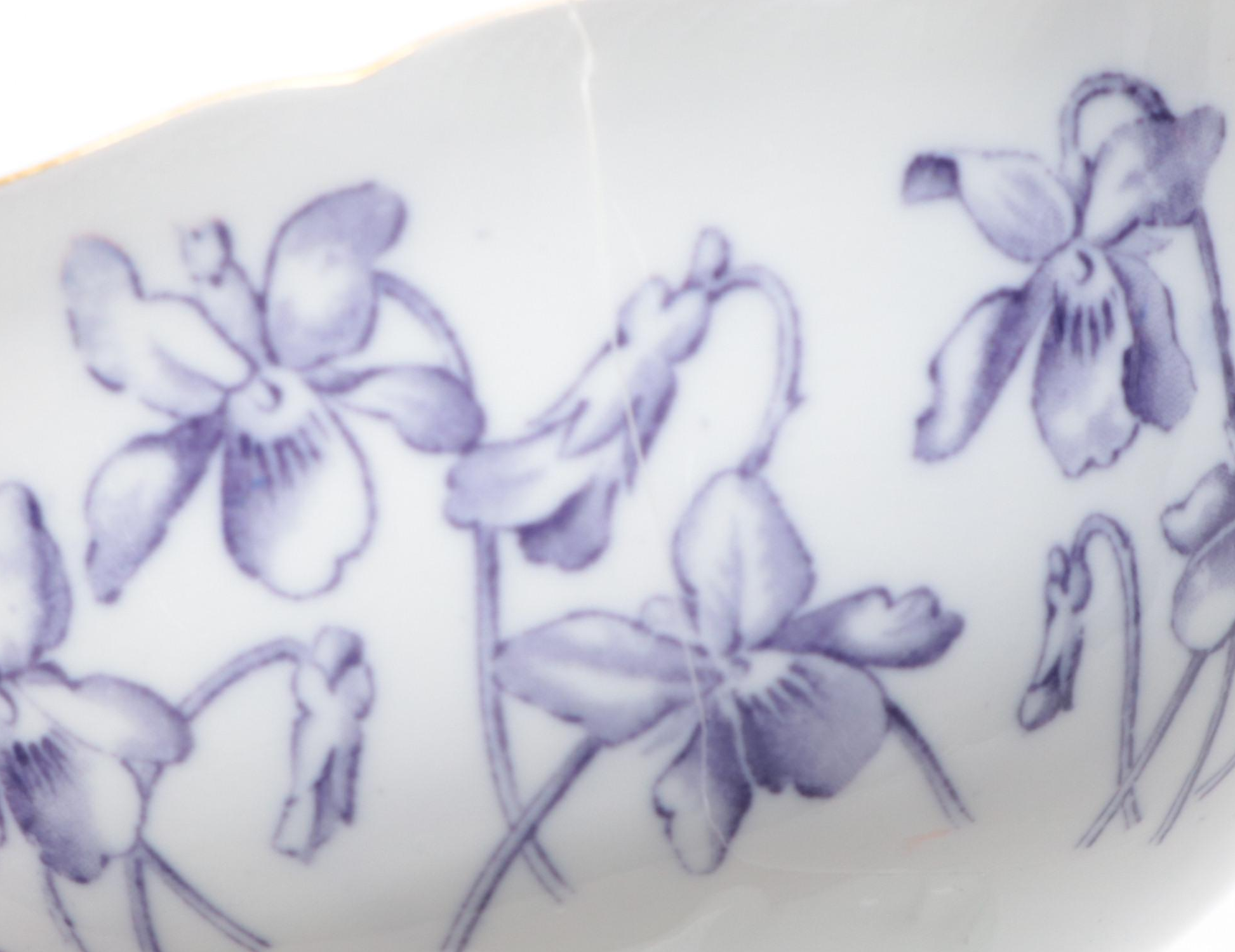 Brown Westhead Moore & Co. Cauldon Ware Gilt Porcelain Teacups and Saucers