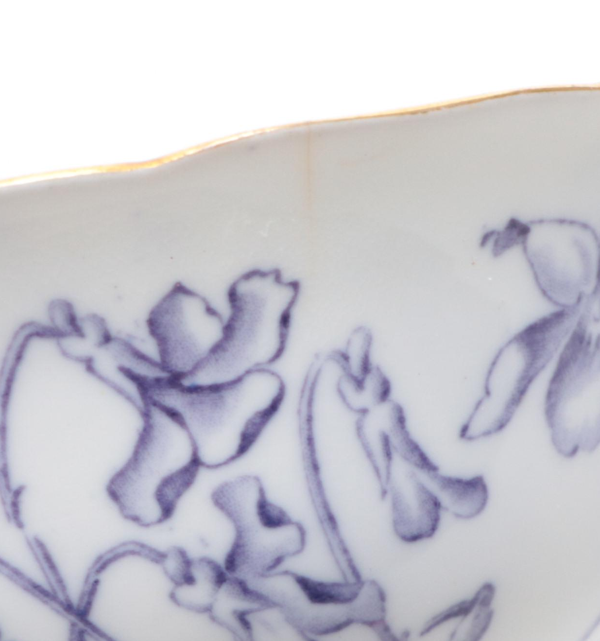 Brown Westhead Moore & Co. Cauldon Ware Gilt Porcelain Teacups and Saucers