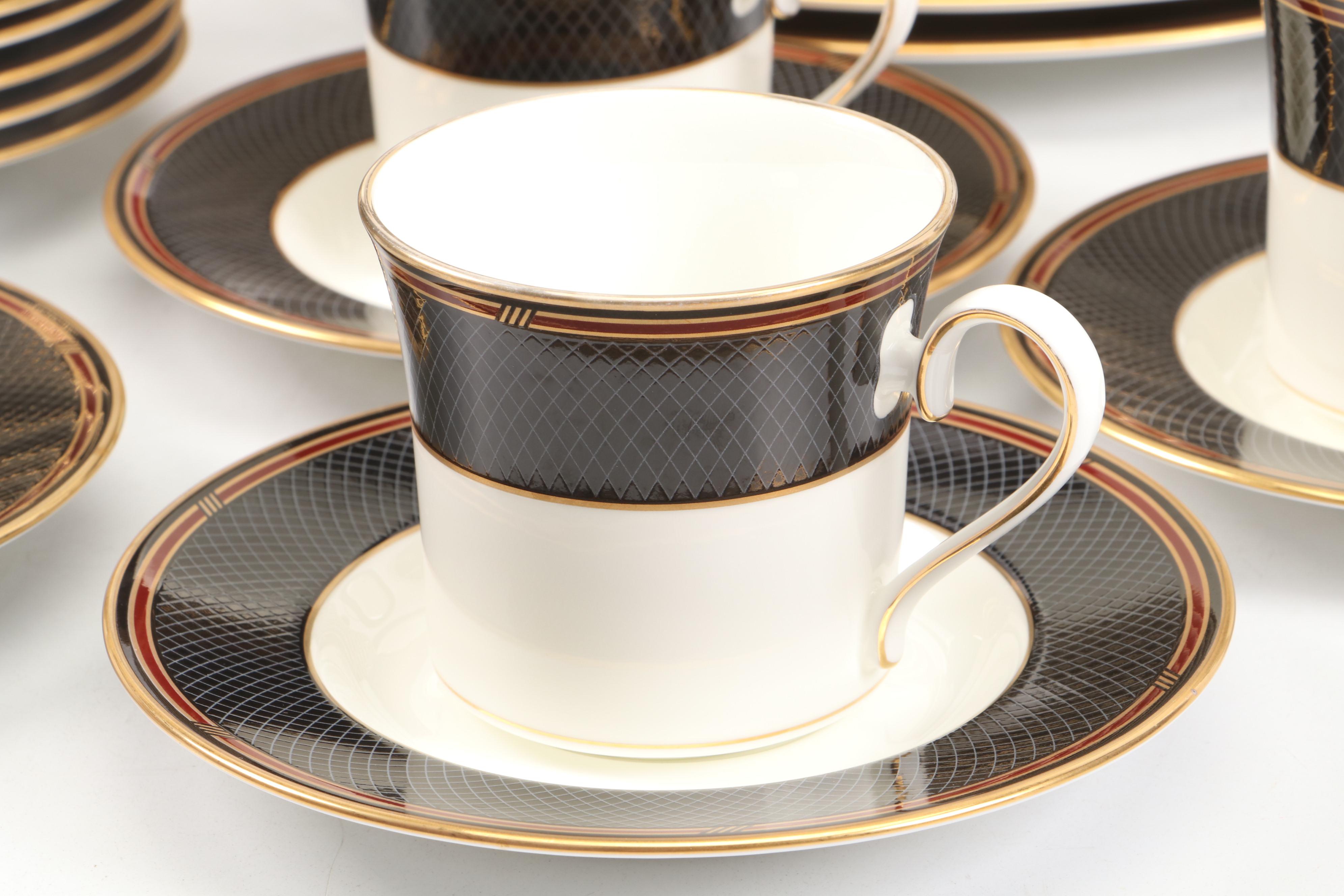 Mikasa "Ebony Jewel" Bone China Dinnerware, 1990–1995