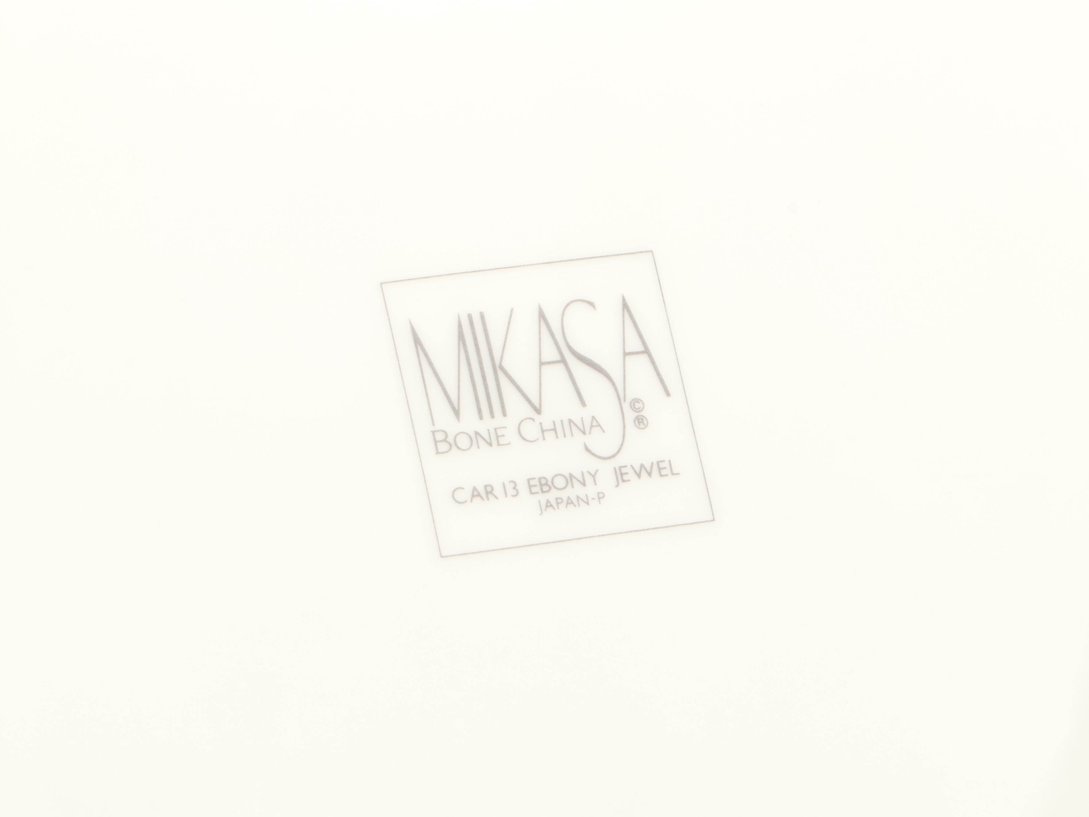 Mikasa "Ebony Jewel" Bone China Dinnerware, 1990–1995