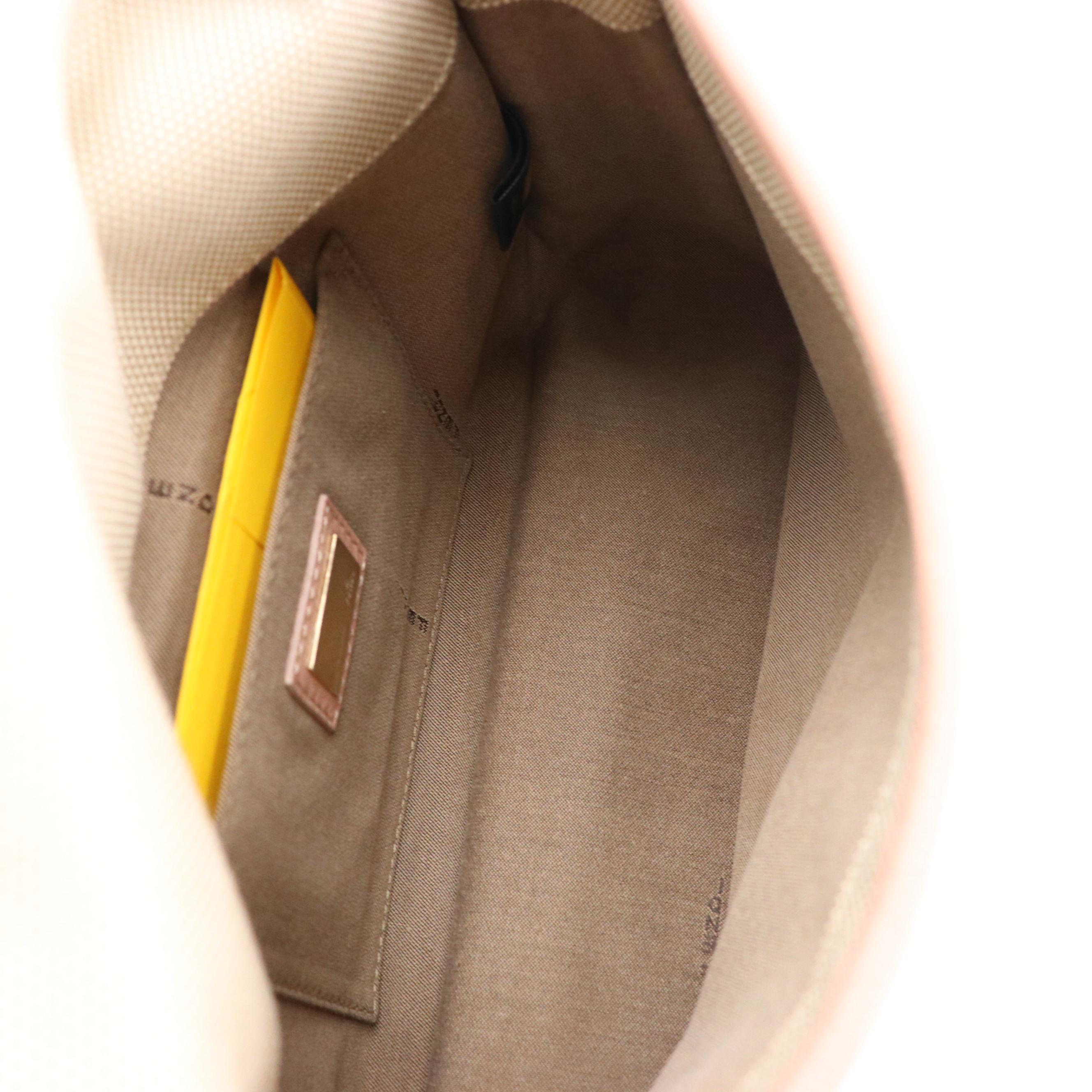 Fendi Canvas and Leather Crossbody Saddle Bag