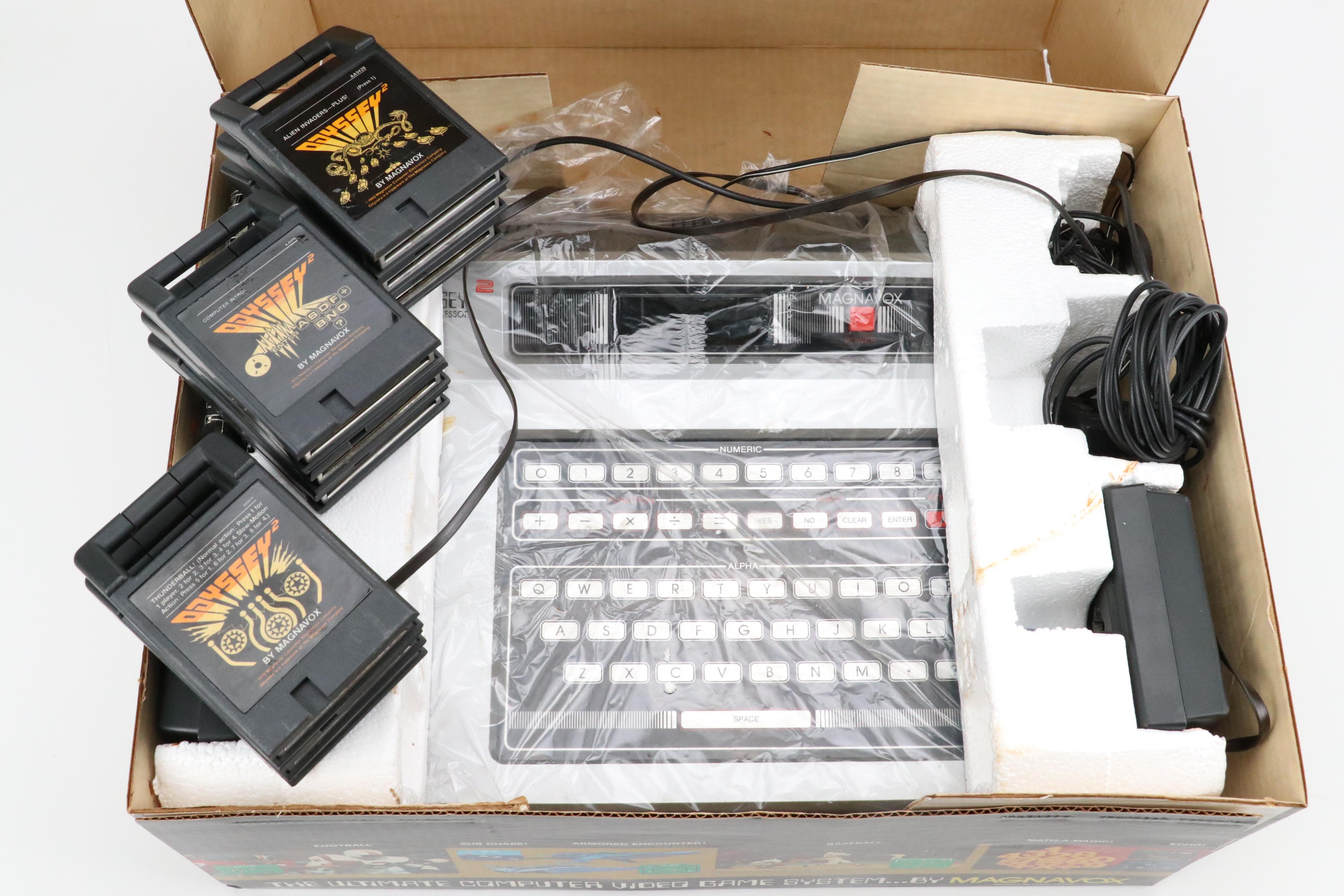 Magnavox Odyssey 2 Home Video Game System with Games, Accessories, Original Box
