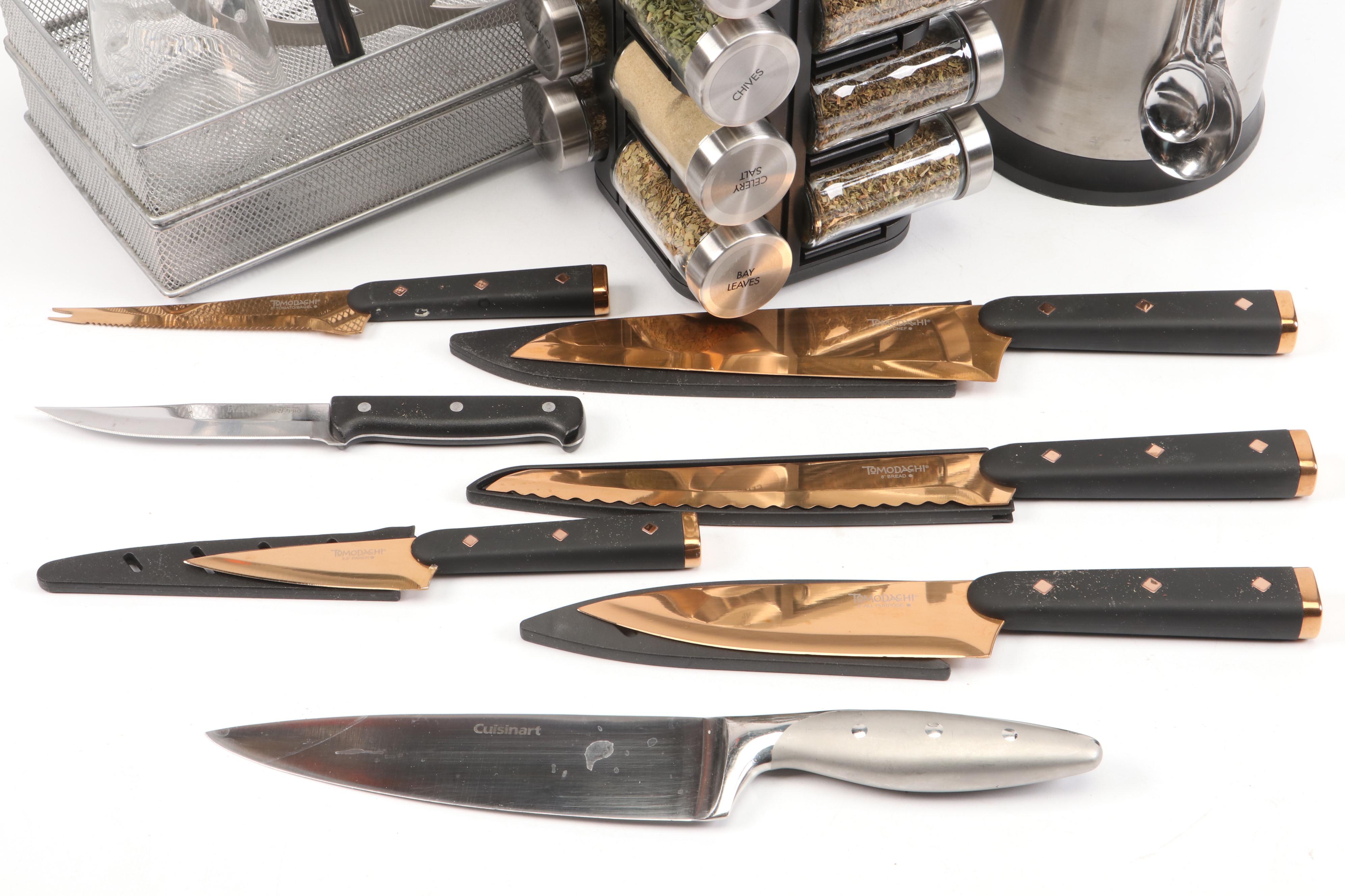 Tomodachi Chef's Knife Set with Spice Rack and Jars, Cooking Utensils and More