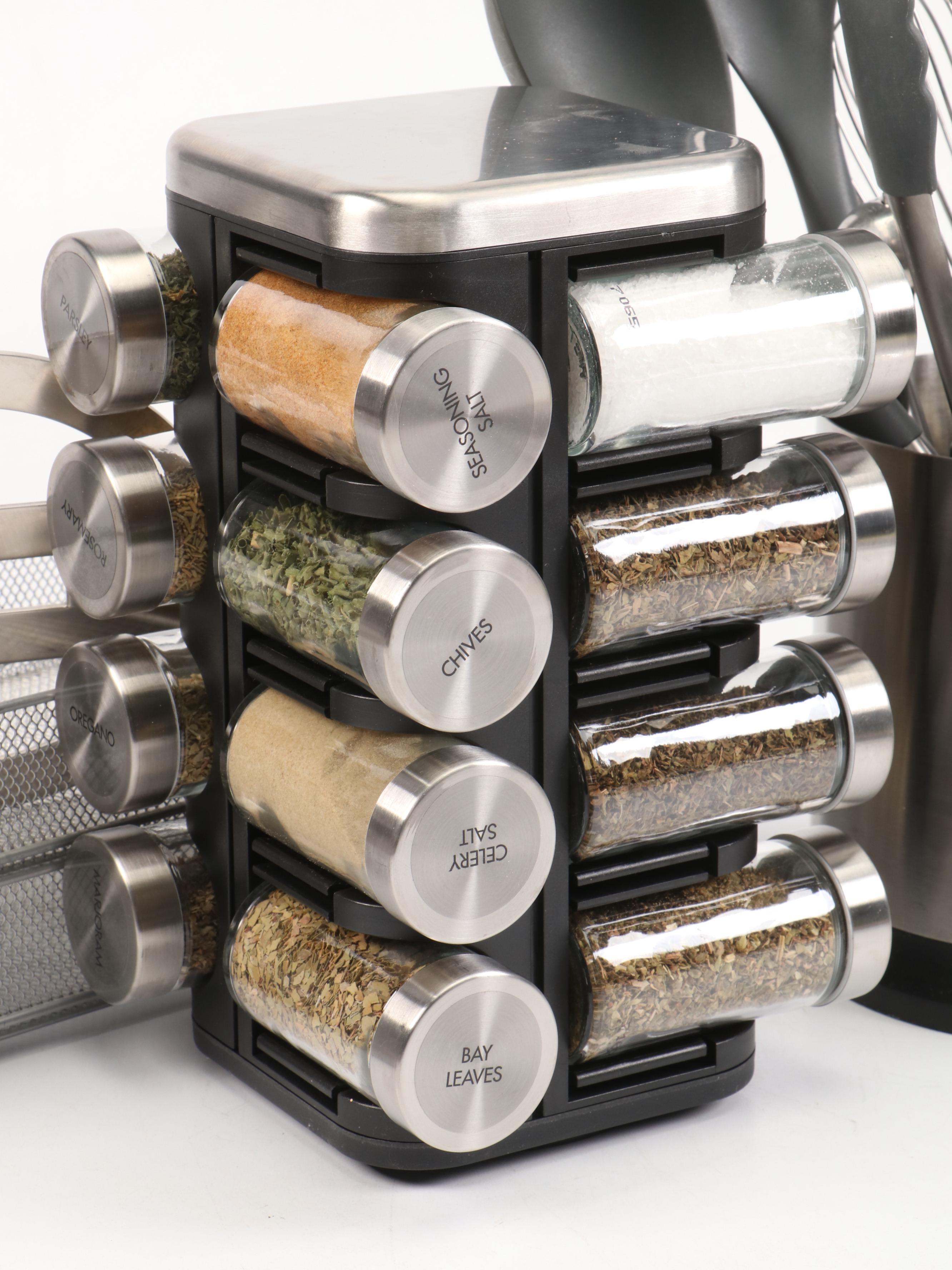 Tomodachi Chef's Knife Set with Spice Rack and Jars, Cooking Utensils and More