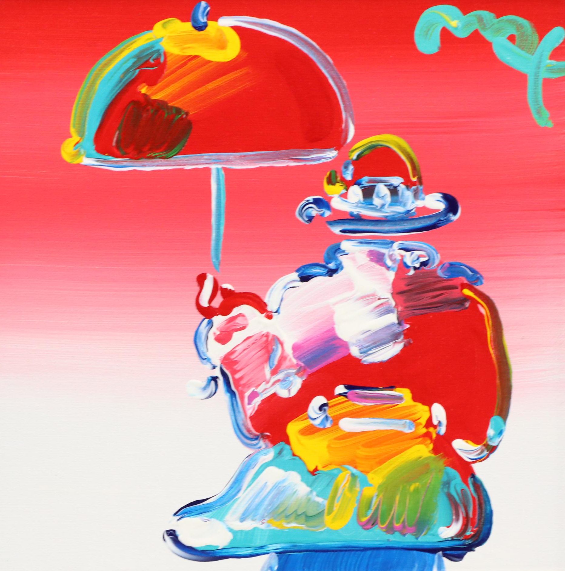 Peter Max Acrylic Painting "Umbrella Man," 2010