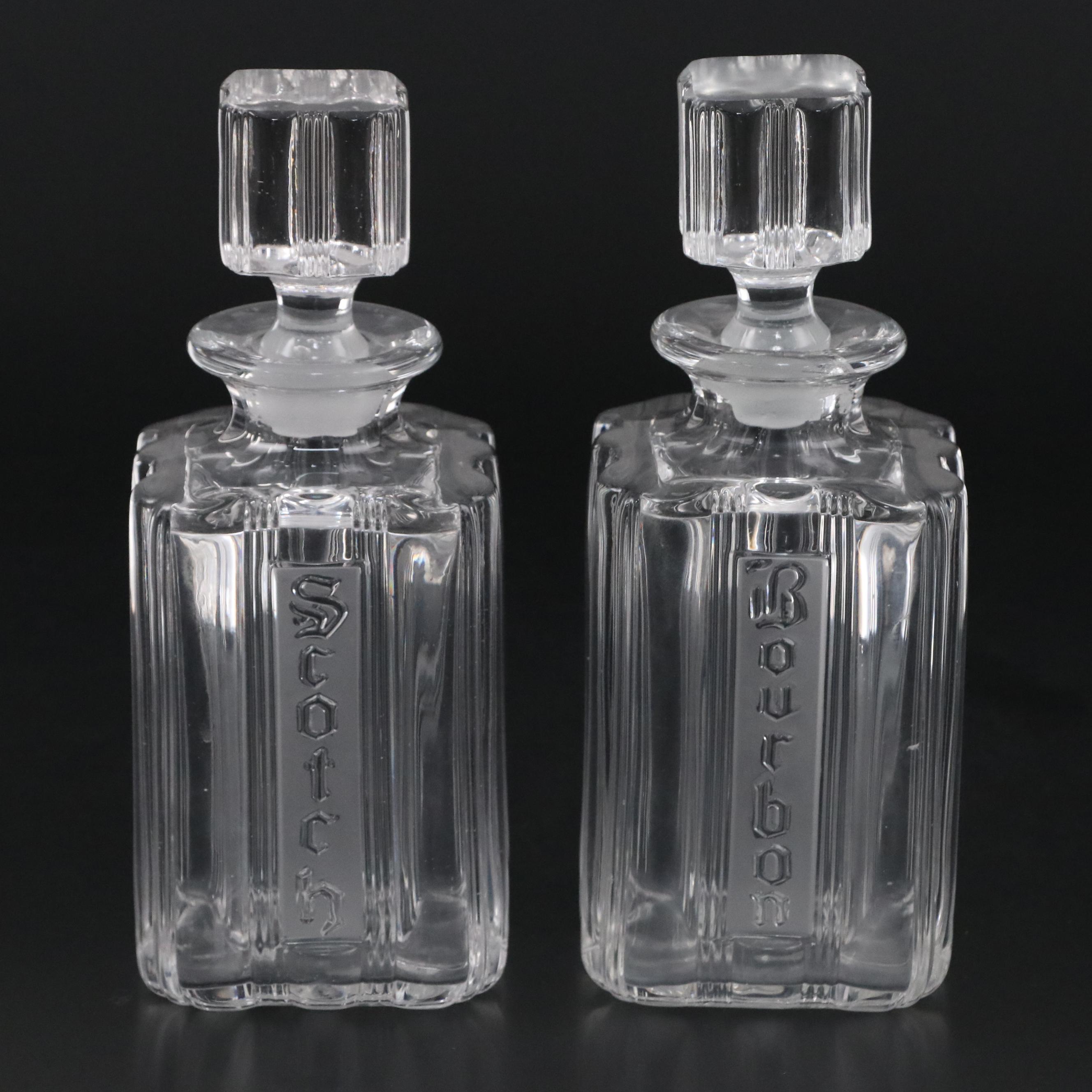 Fostoria "Sunray Clear" Bourbon and Scotch Decanters, Mid-20th Century