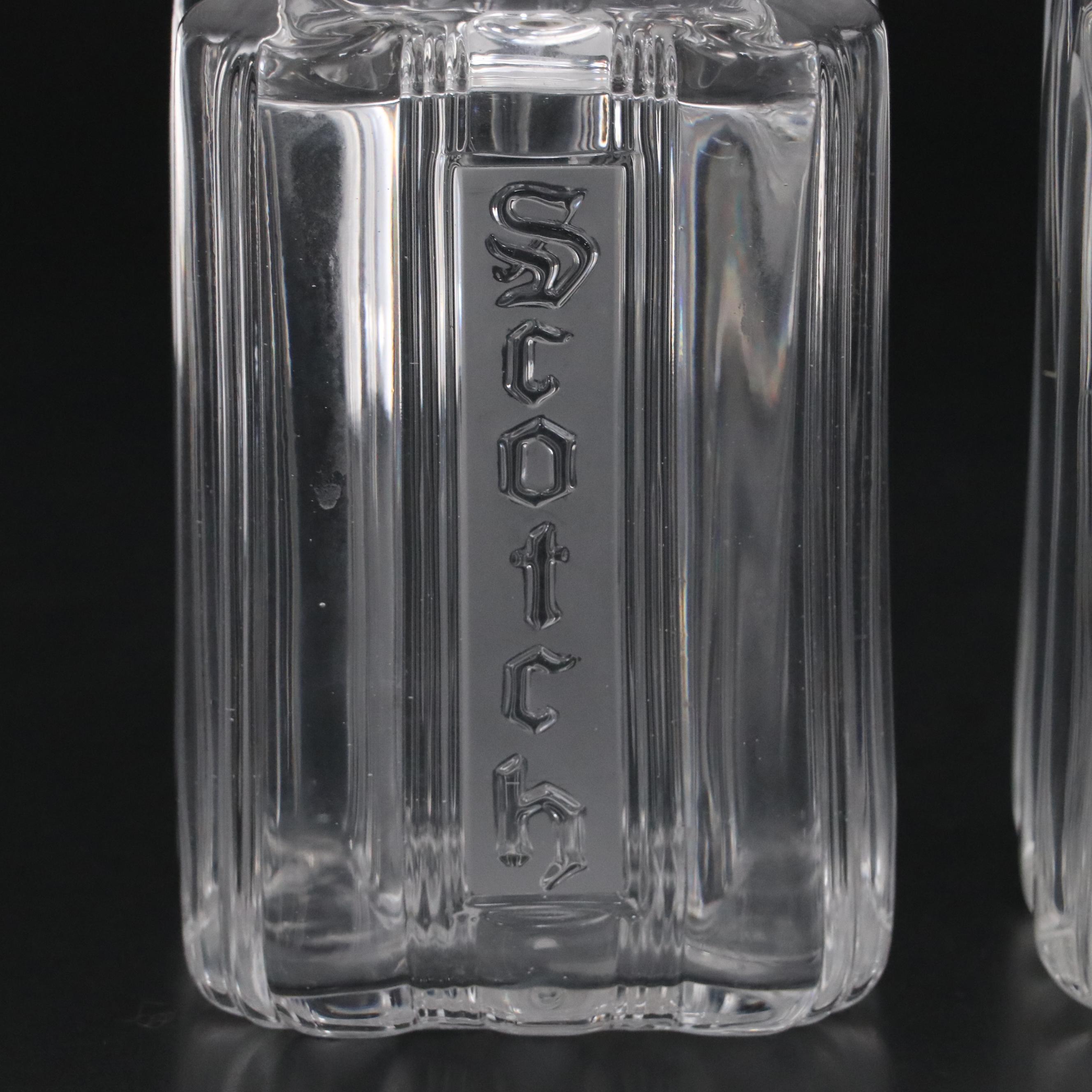 Fostoria "Sunray Clear" Bourbon and Scotch Decanters, Mid-20th Century