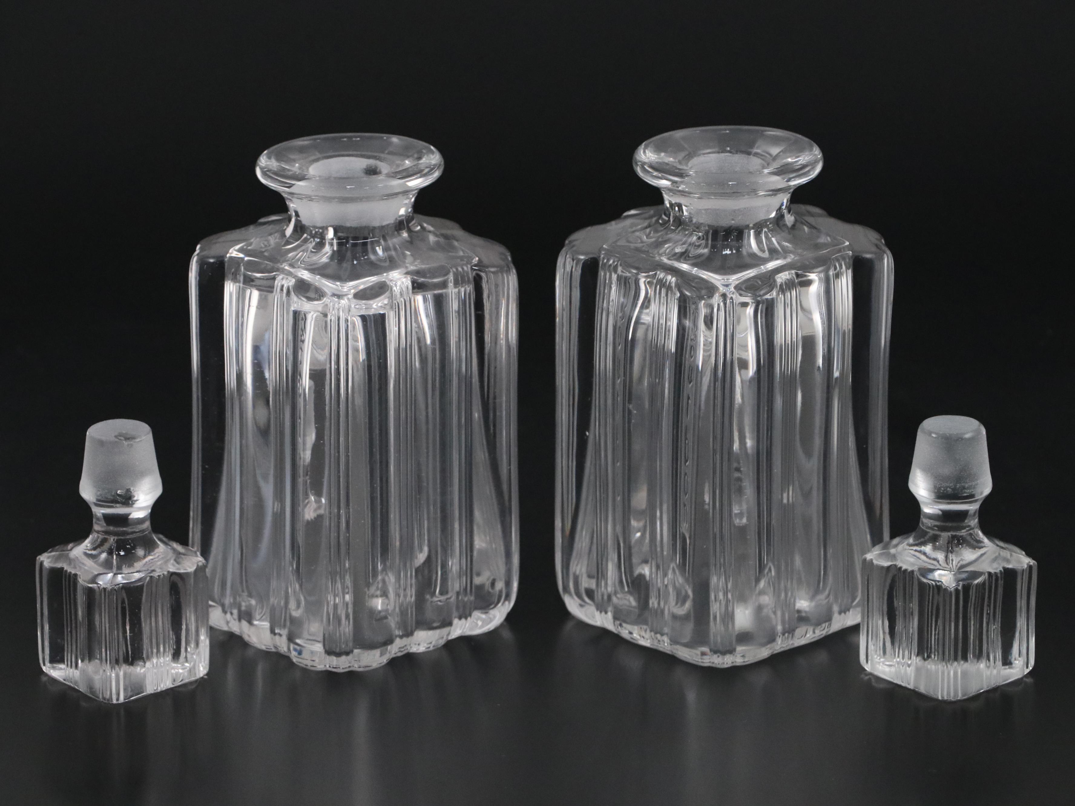 Fostoria "Sunray Clear" Bourbon and Scotch Decanters, Mid-20th Century