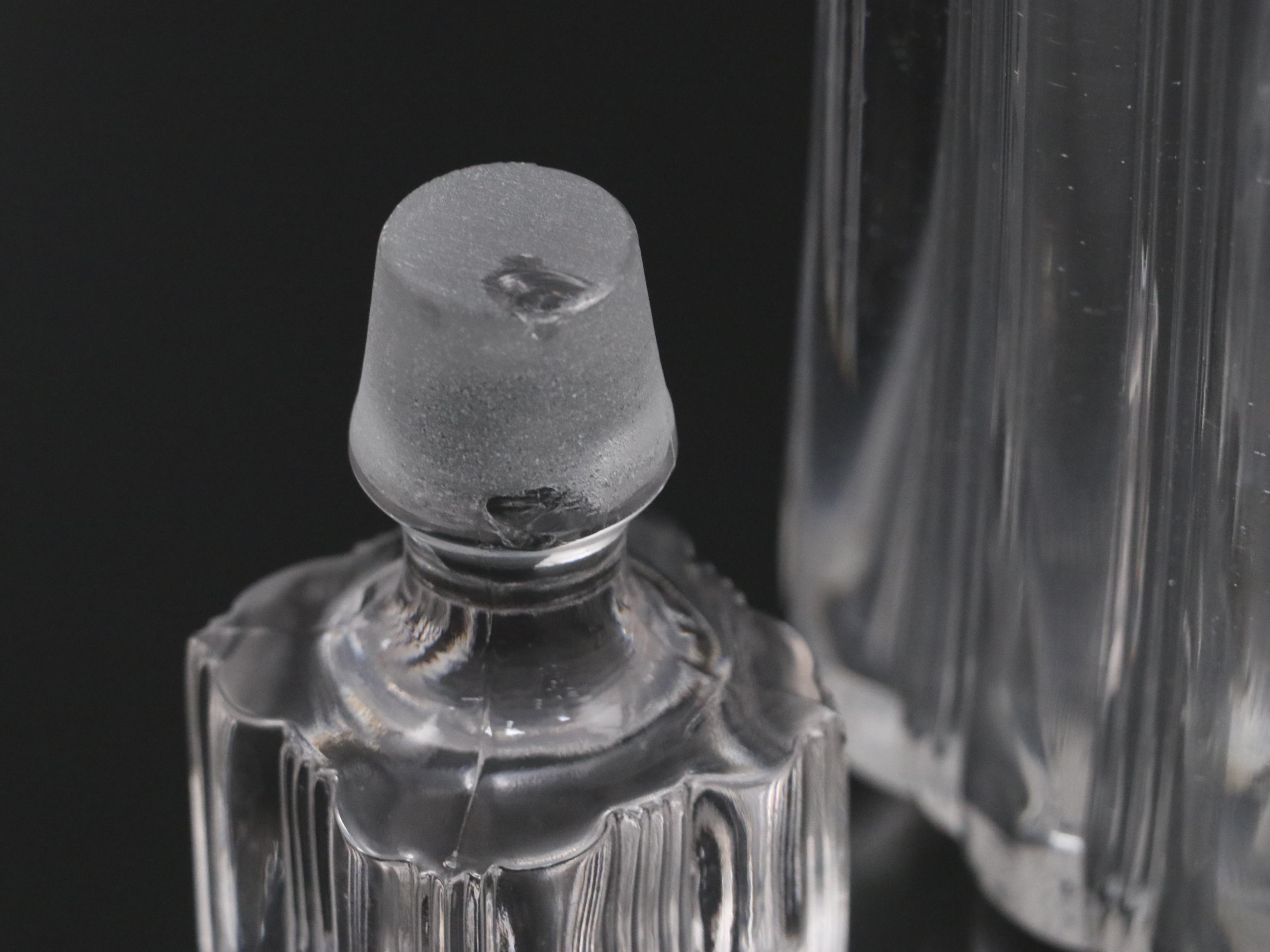 Fostoria "Sunray Clear" Bourbon and Scotch Decanters, Mid-20th Century