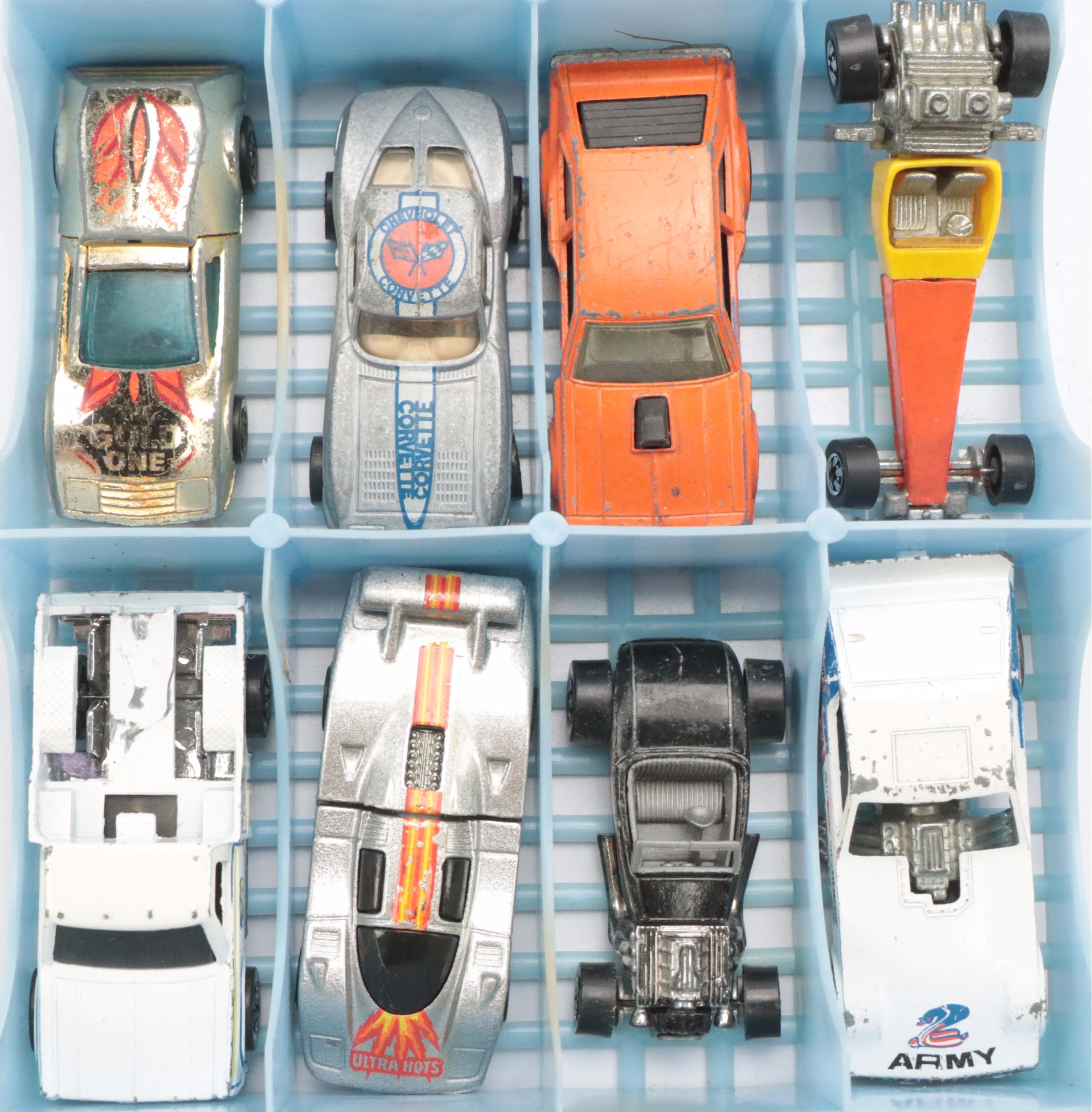 Vintage Hot Wheels from the 1970s & 1980s with Matchbox Case