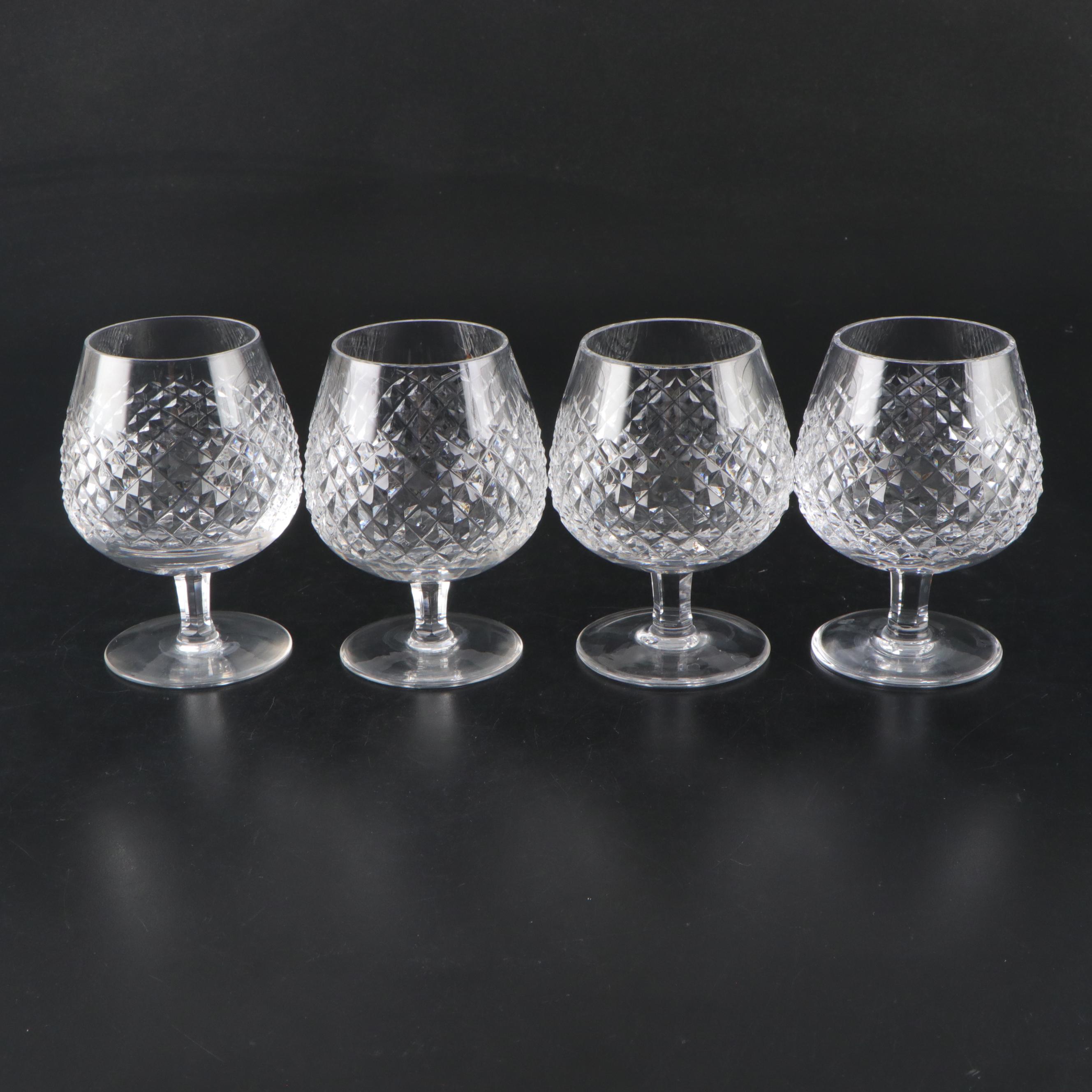 Waterford Crystal "Lismore" Ship's Decanter with "Alana" Brandy Glasses