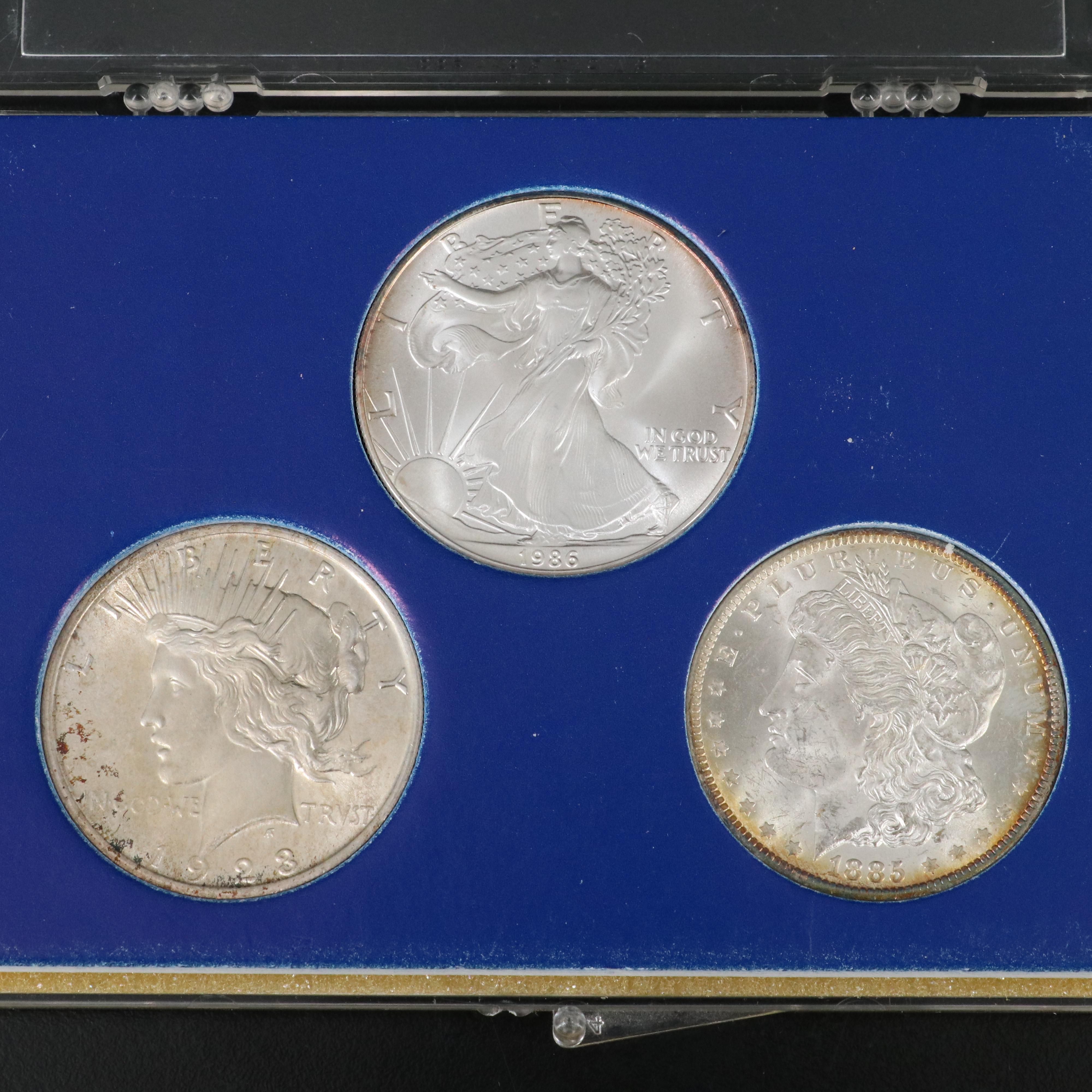 Collection of Six U.S. Dollar Coins and Two Foreign Coins