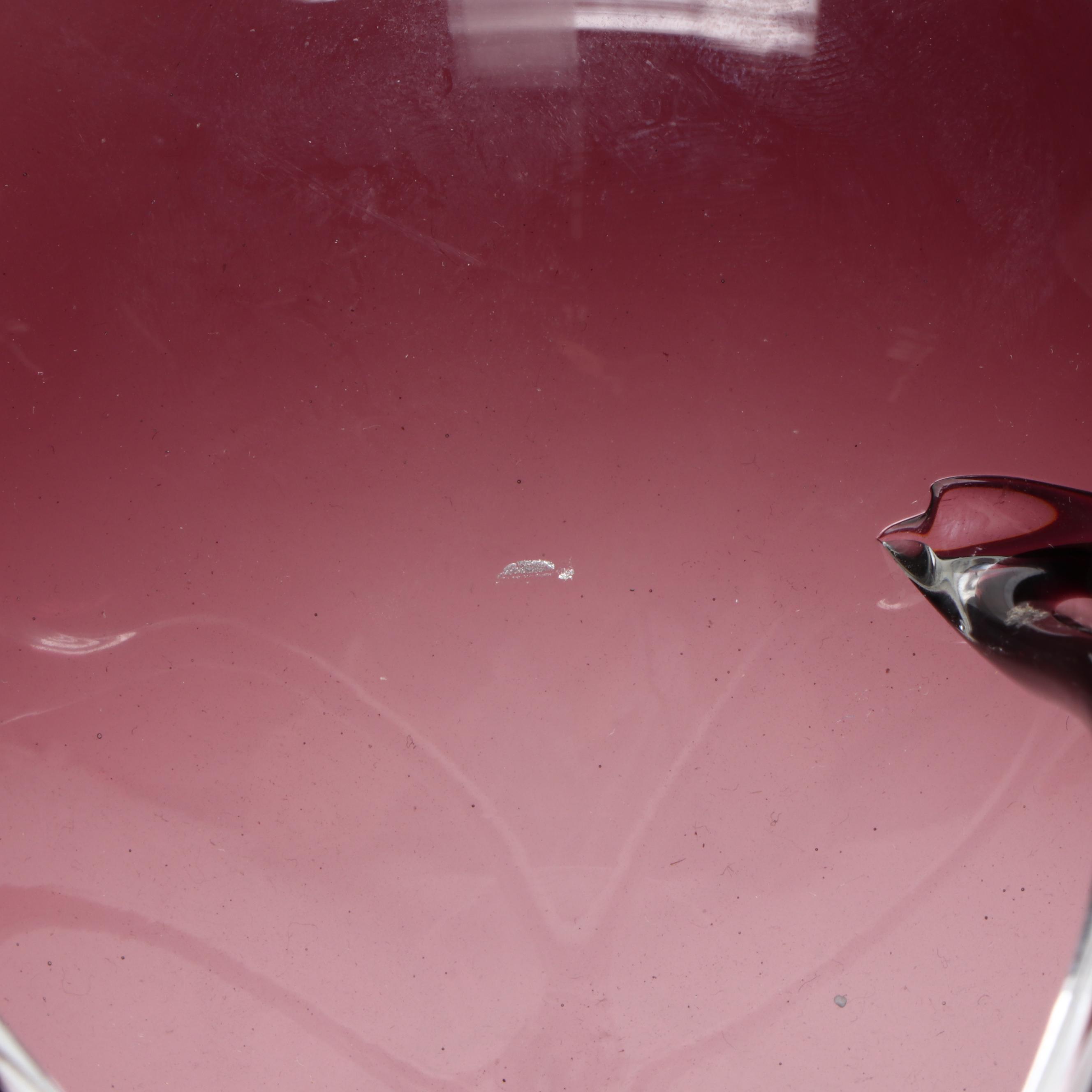 Krosno Polish Amethyst Art Glass Decorative Bowl