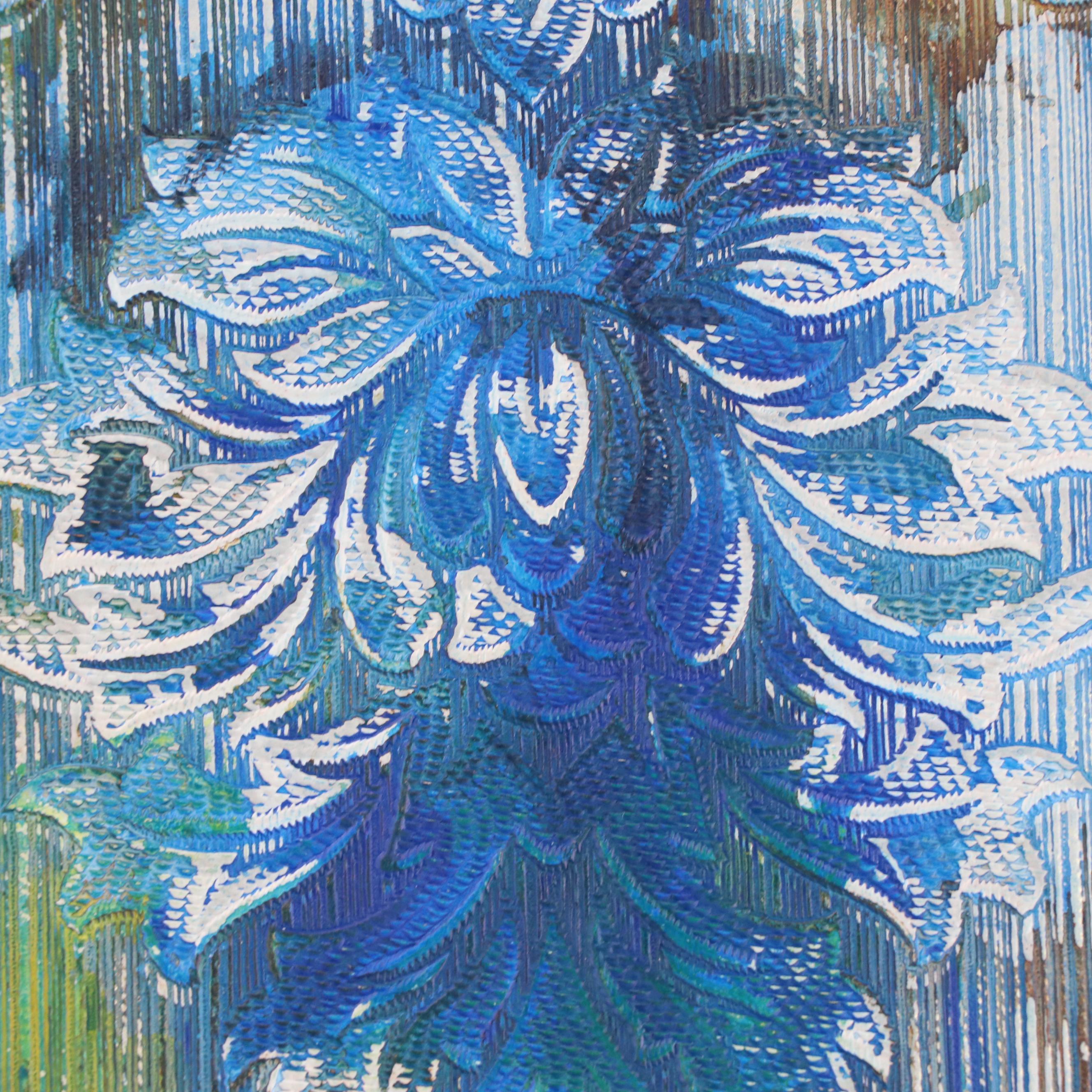 Abiola Idowu Stylized Acrylic Portrait "Full Moon," 2024