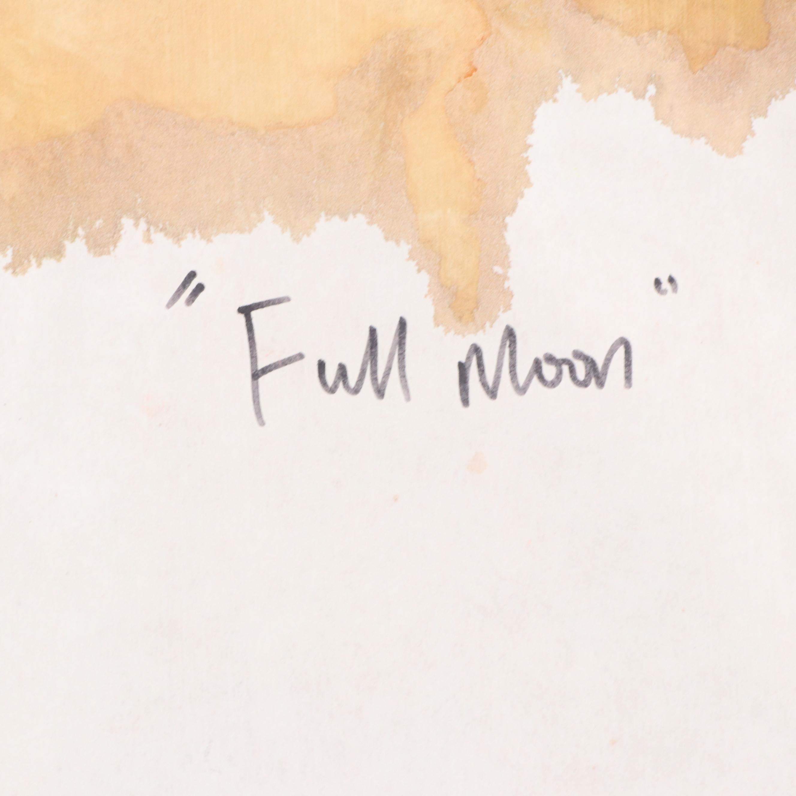 Abiola Idowu Stylized Acrylic Portrait "Full Moon," 2024