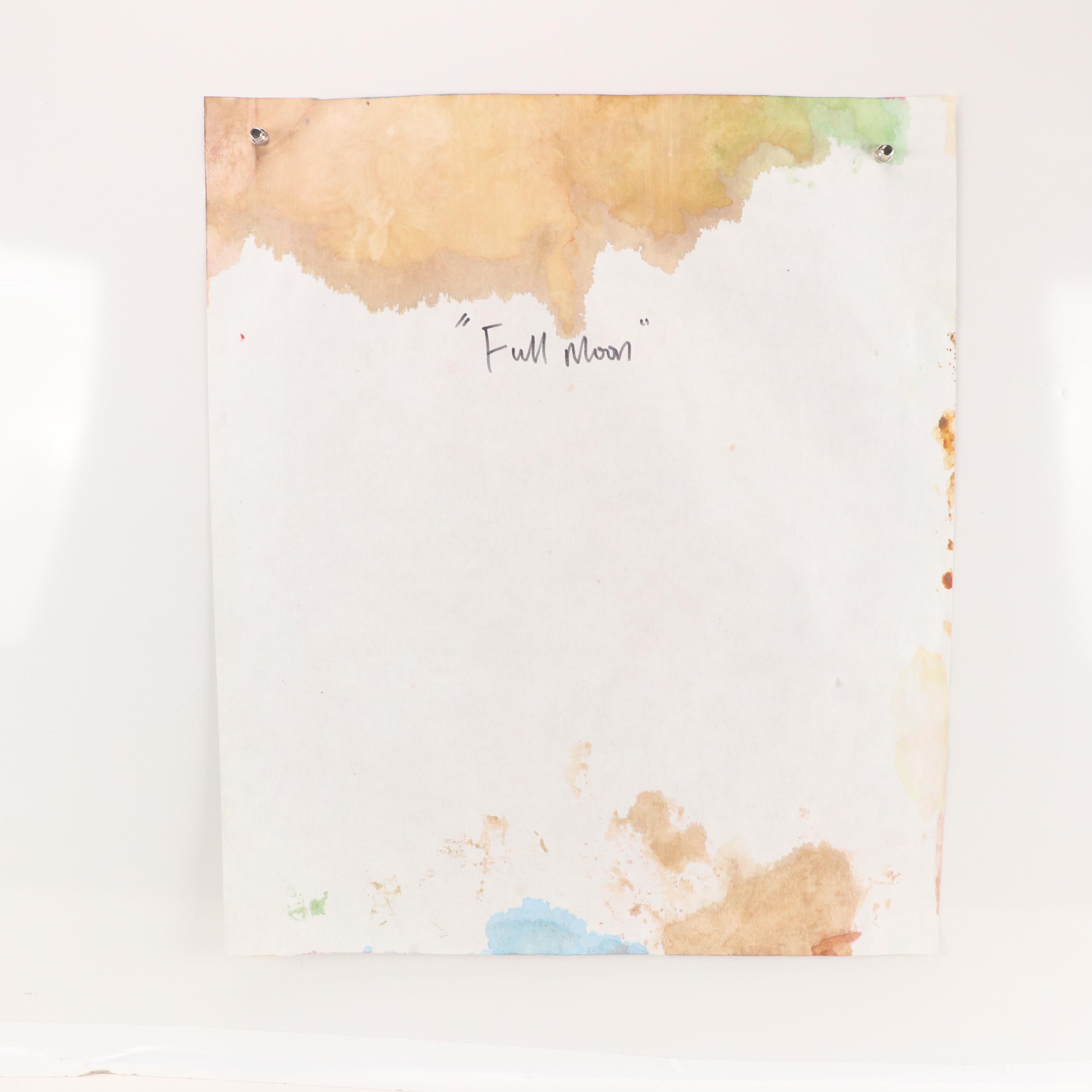 Abiola Idowu Stylized Acrylic Portrait "Full Moon," 2024