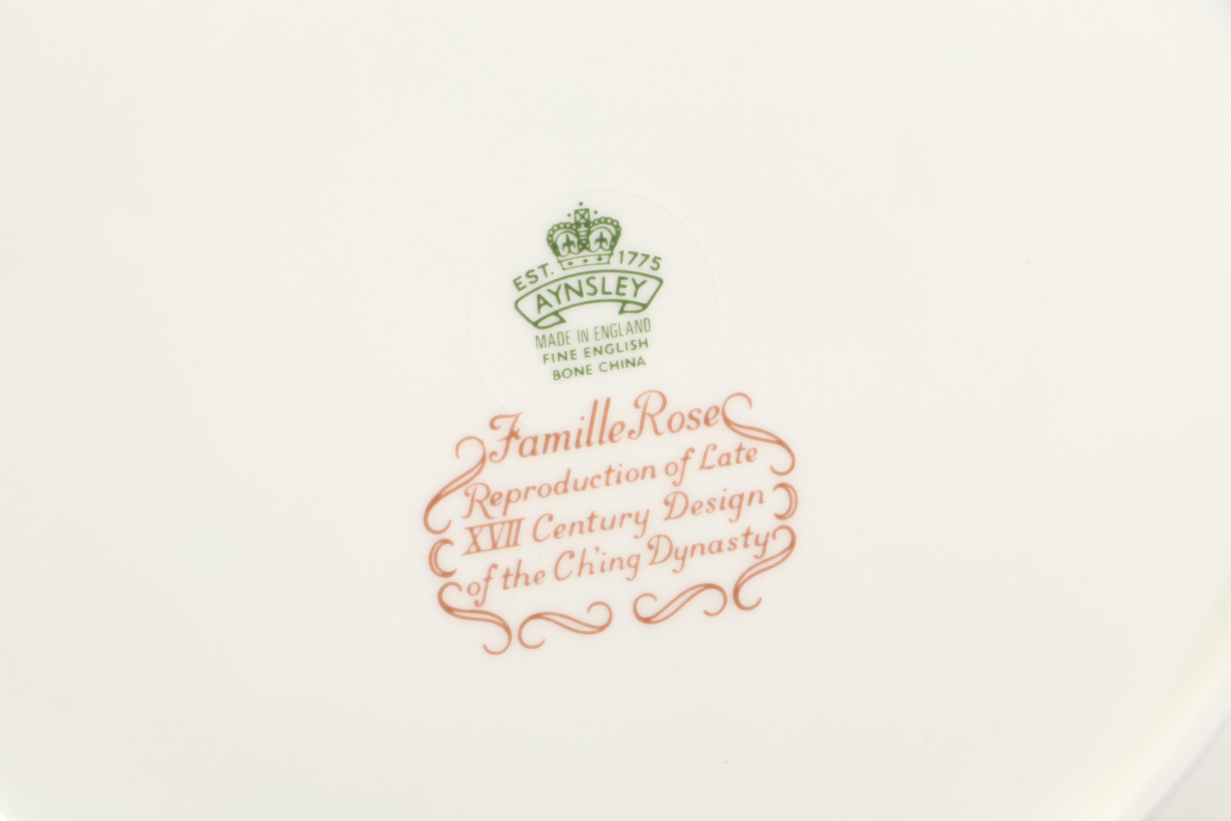Aynsley "Famille Rose" Bone China Dinnerware and Serveware