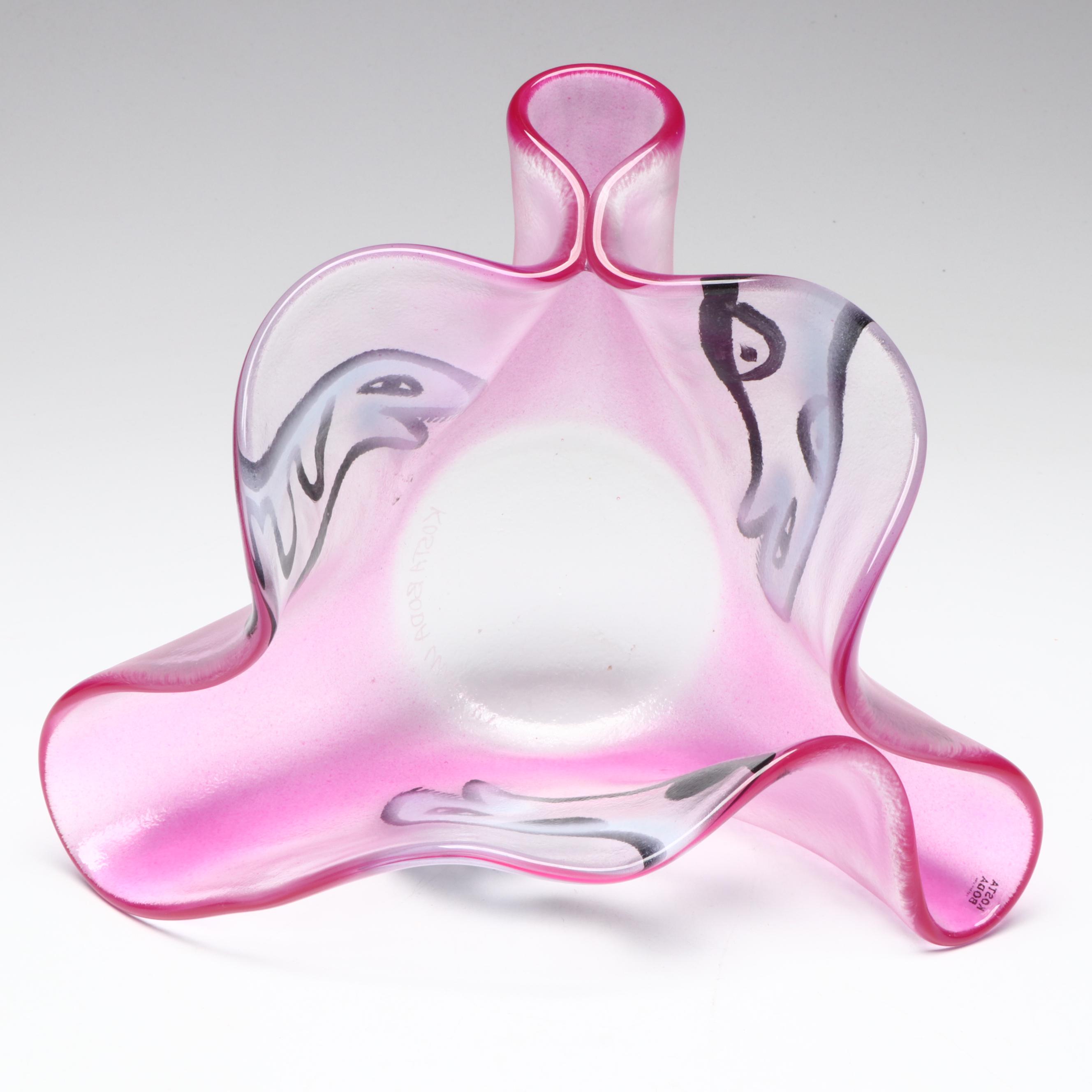 Ulrica Hydman-Vallien for Kosta Boda Art Glass Snake Motif Bowl