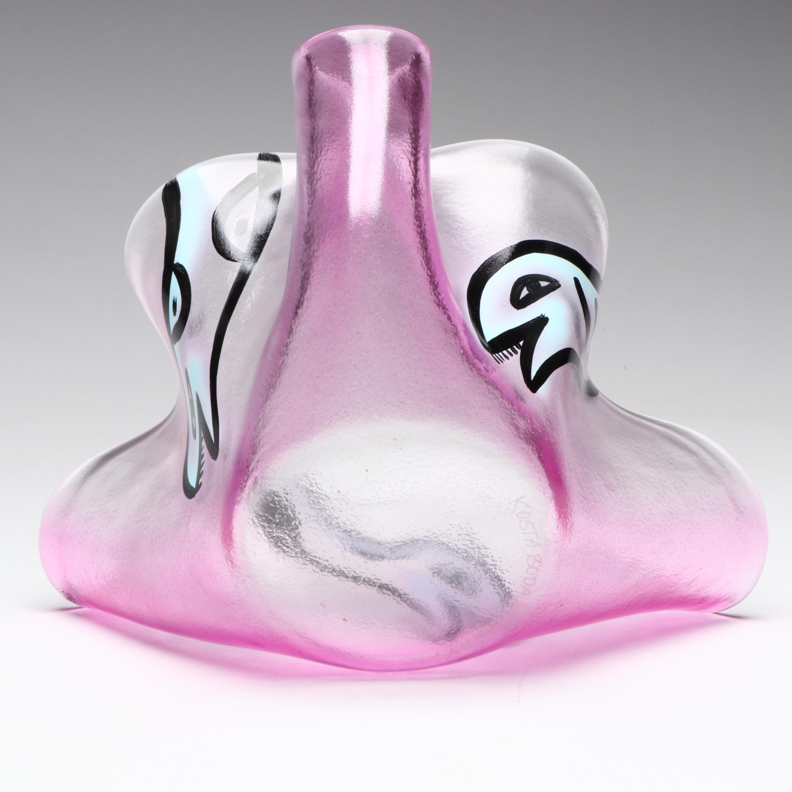 Ulrica Hydman-Vallien for Kosta Boda Art Glass Snake Motif Bowl