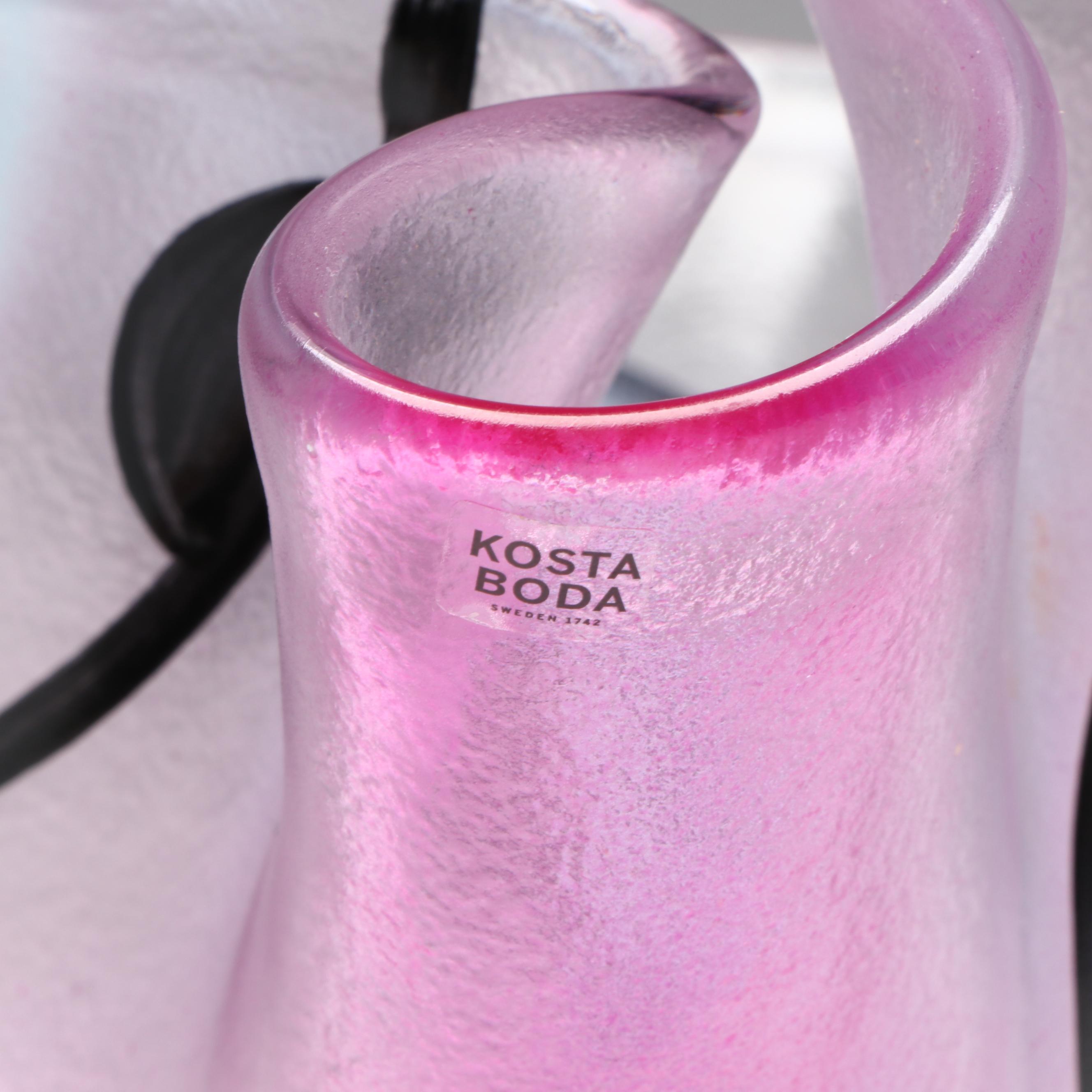 Ulrica Hydman-Vallien for Kosta Boda Art Glass Snake Motif Bowl