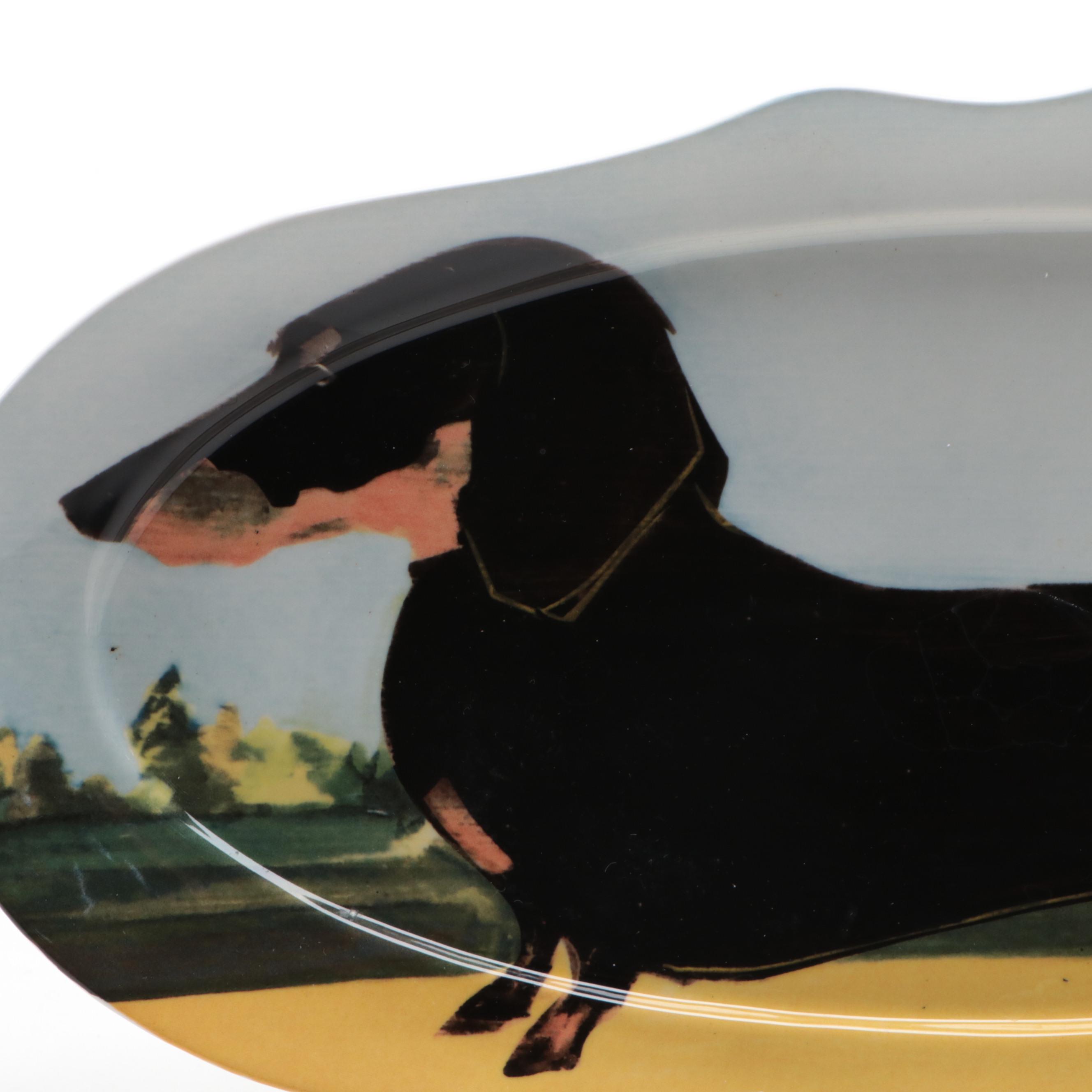 Sally Muir for Anthropologie Dachshund Porcelain Platter