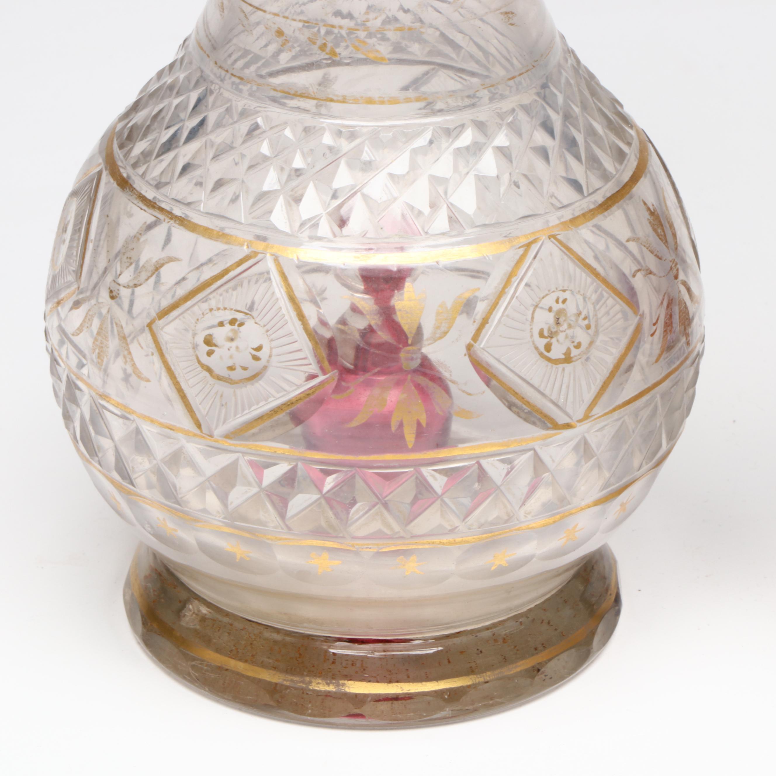 Bartlett Collins Bud Vases with Glass Decanters, Footed Bowl and Thistle Dish