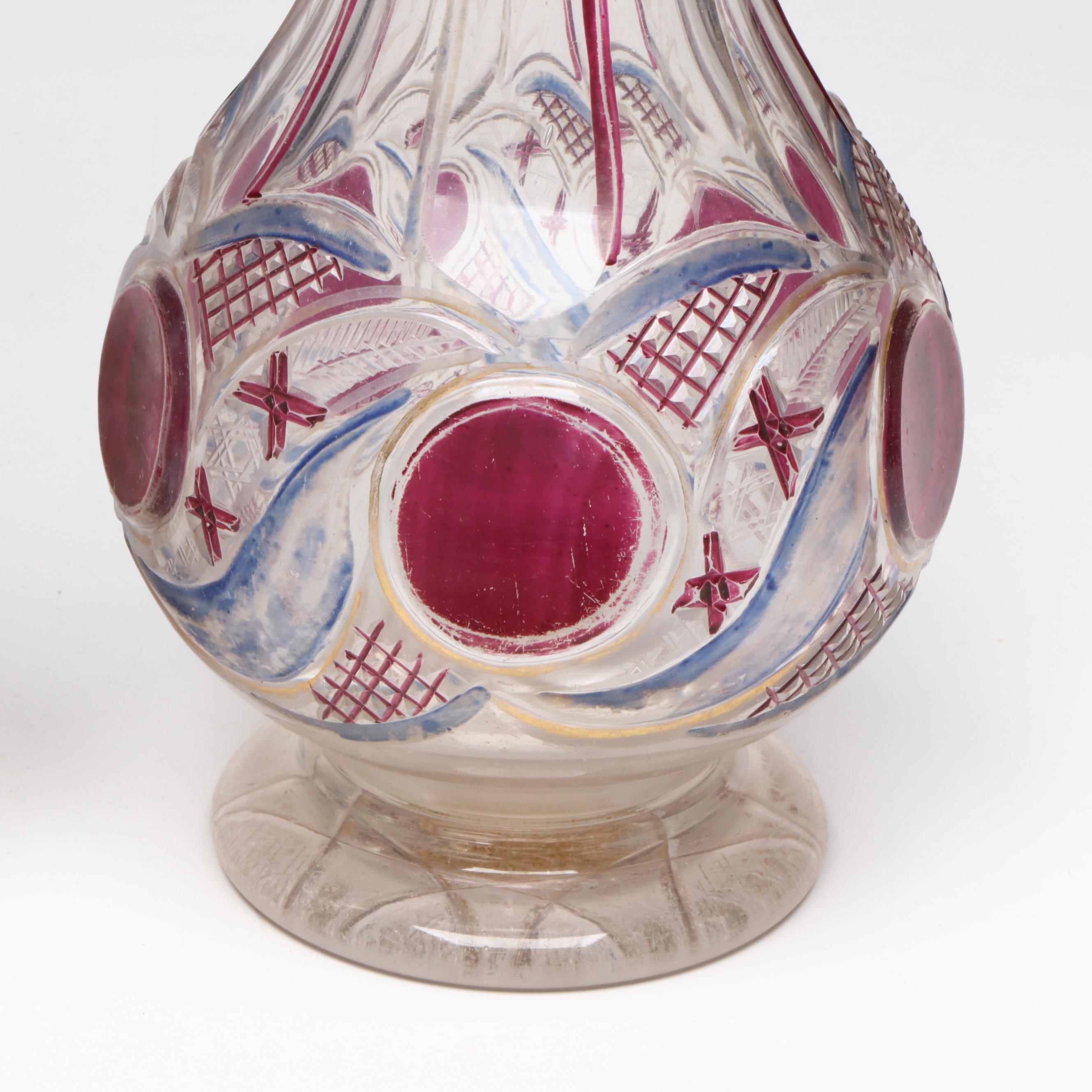 Bartlett Collins Bud Vases with Glass Decanters, Footed Bowl and Thistle Dish