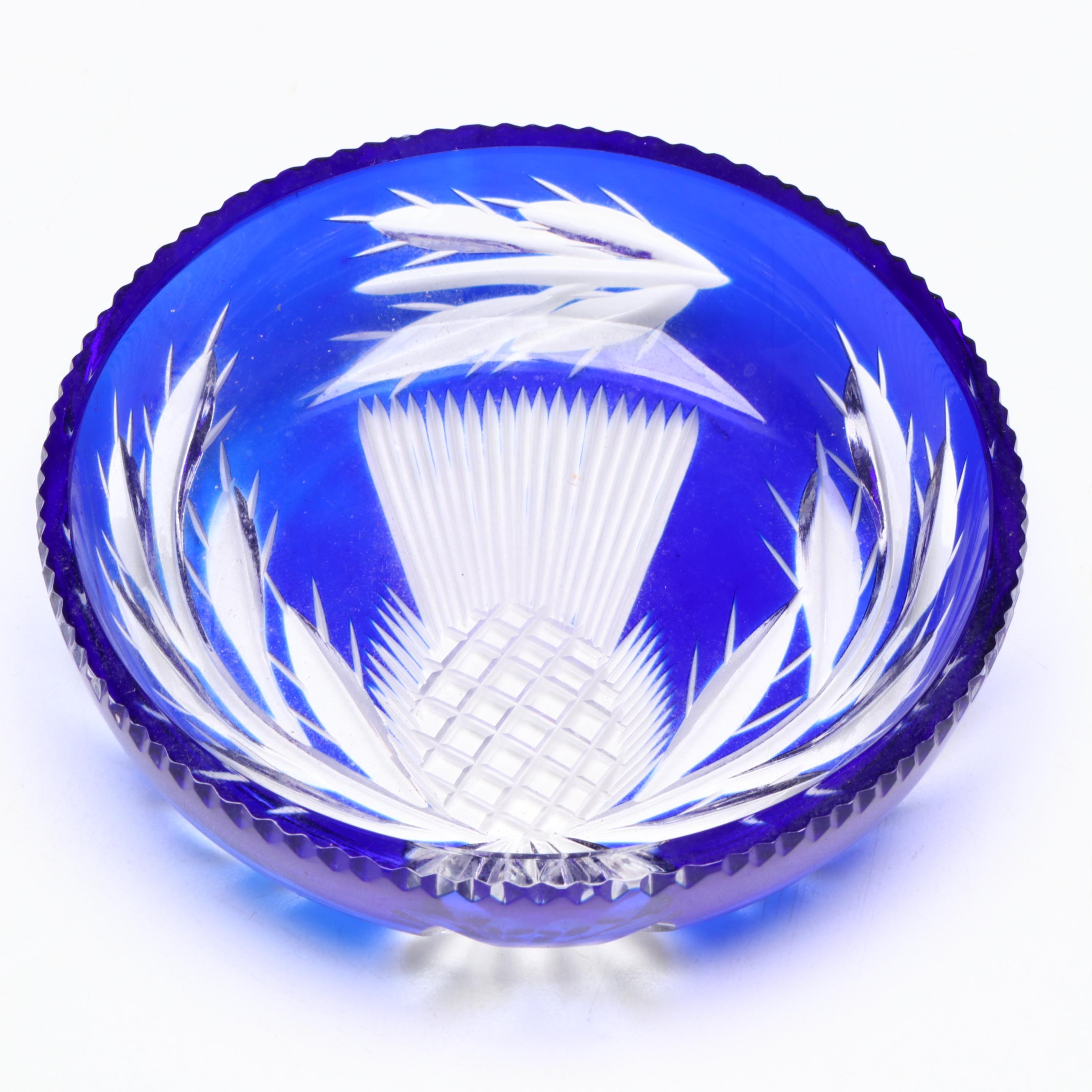 Bartlett Collins Bud Vases with Glass Decanters, Footed Bowl and Thistle Dish