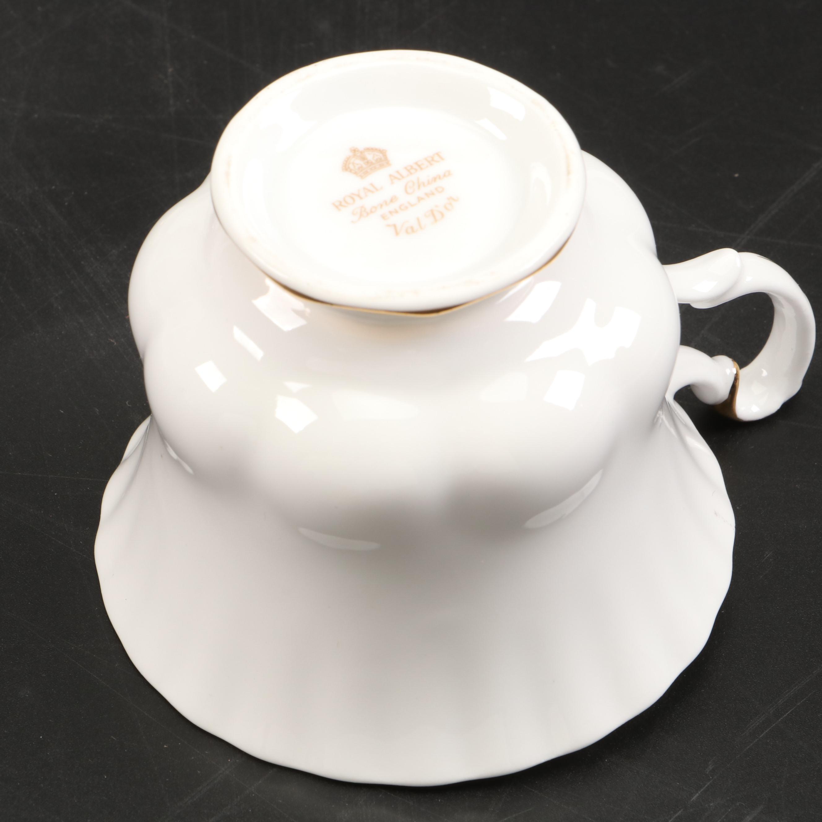 Royal Albert "Val D'Or" Bone China Snack Plates and Cups Everything