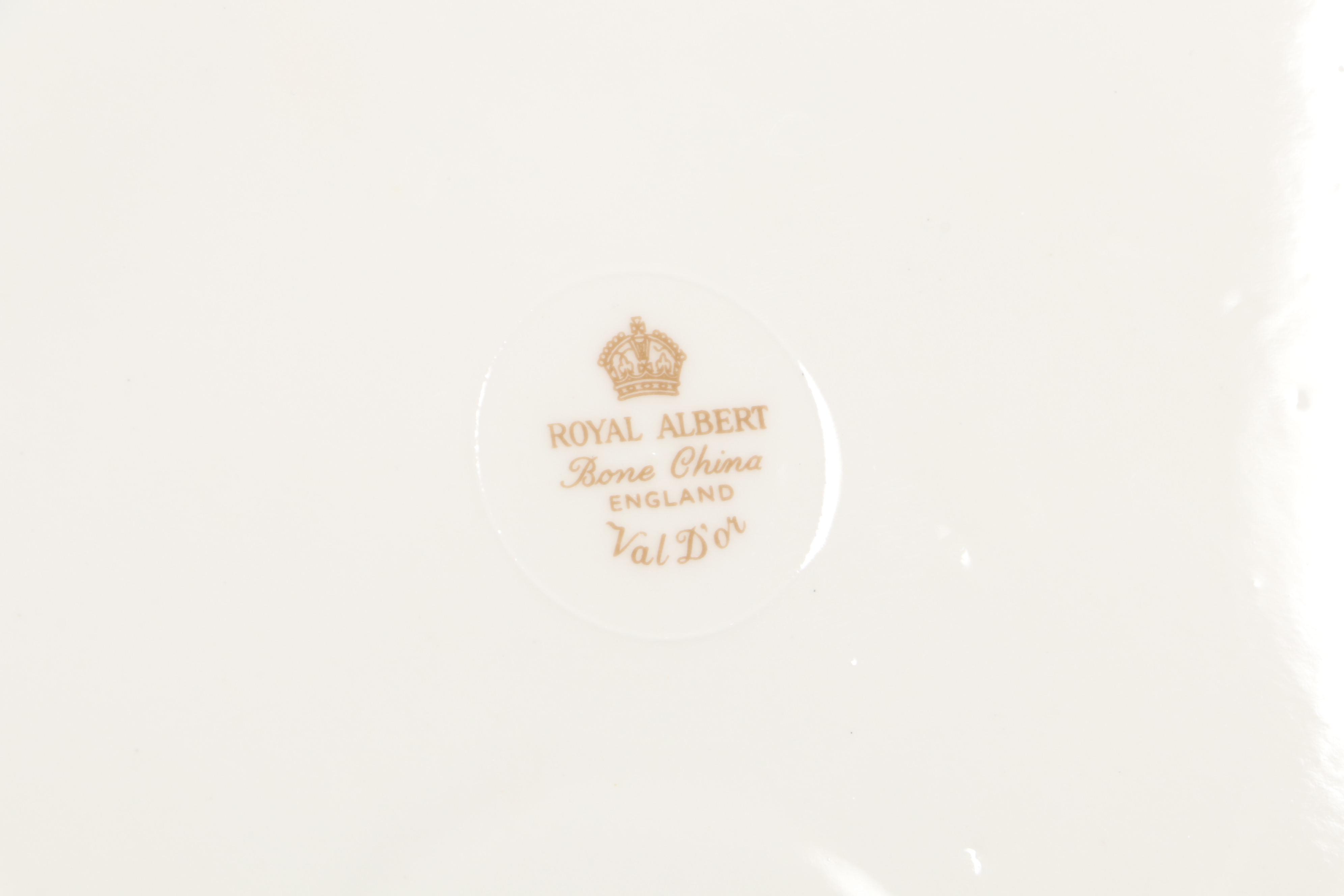 Royal Albert "Val D'Or" Bone China Snack Plates and Cups