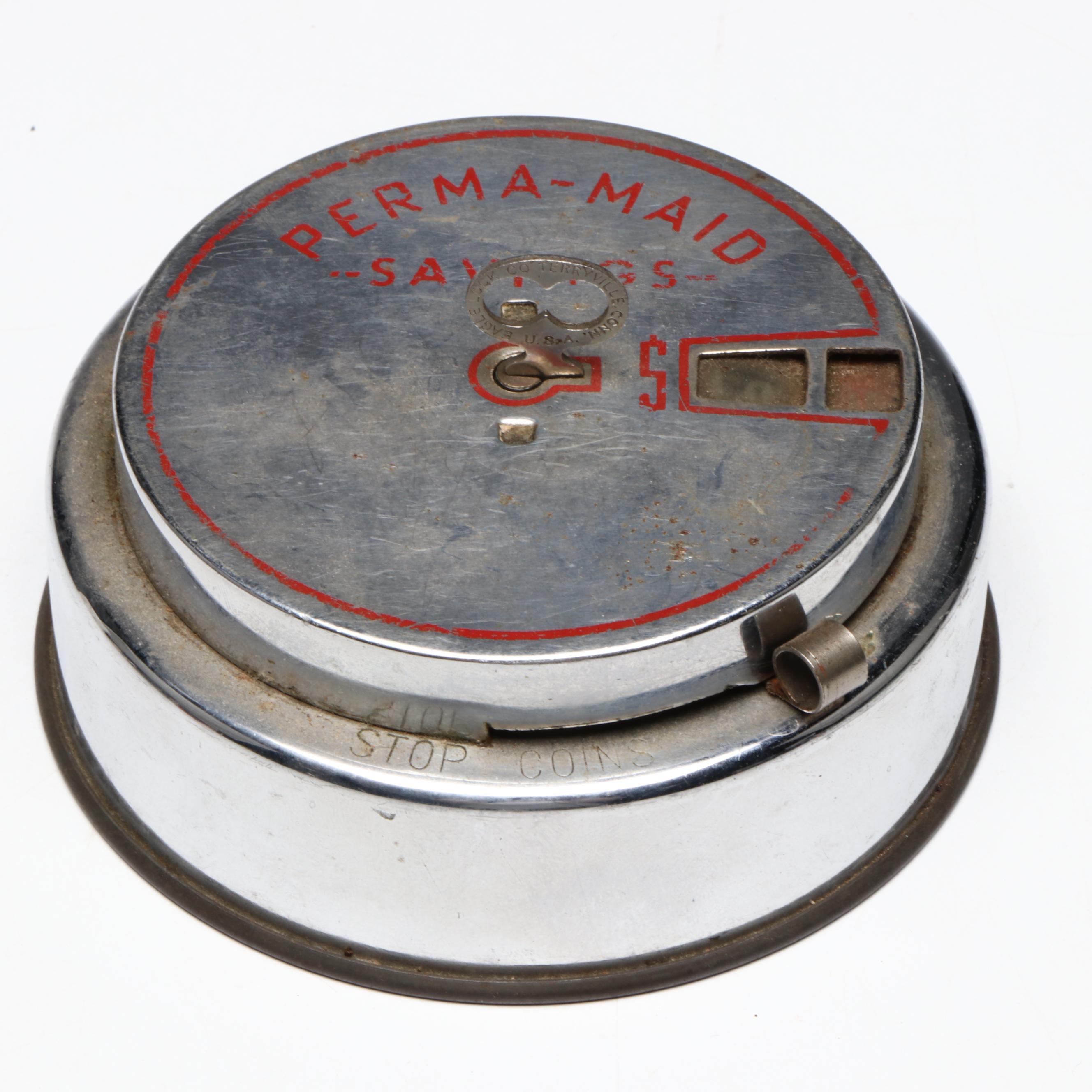 Add-O-Bank From Perma-Maid Savings with Ashtrays and Liberty Brand Candy Box