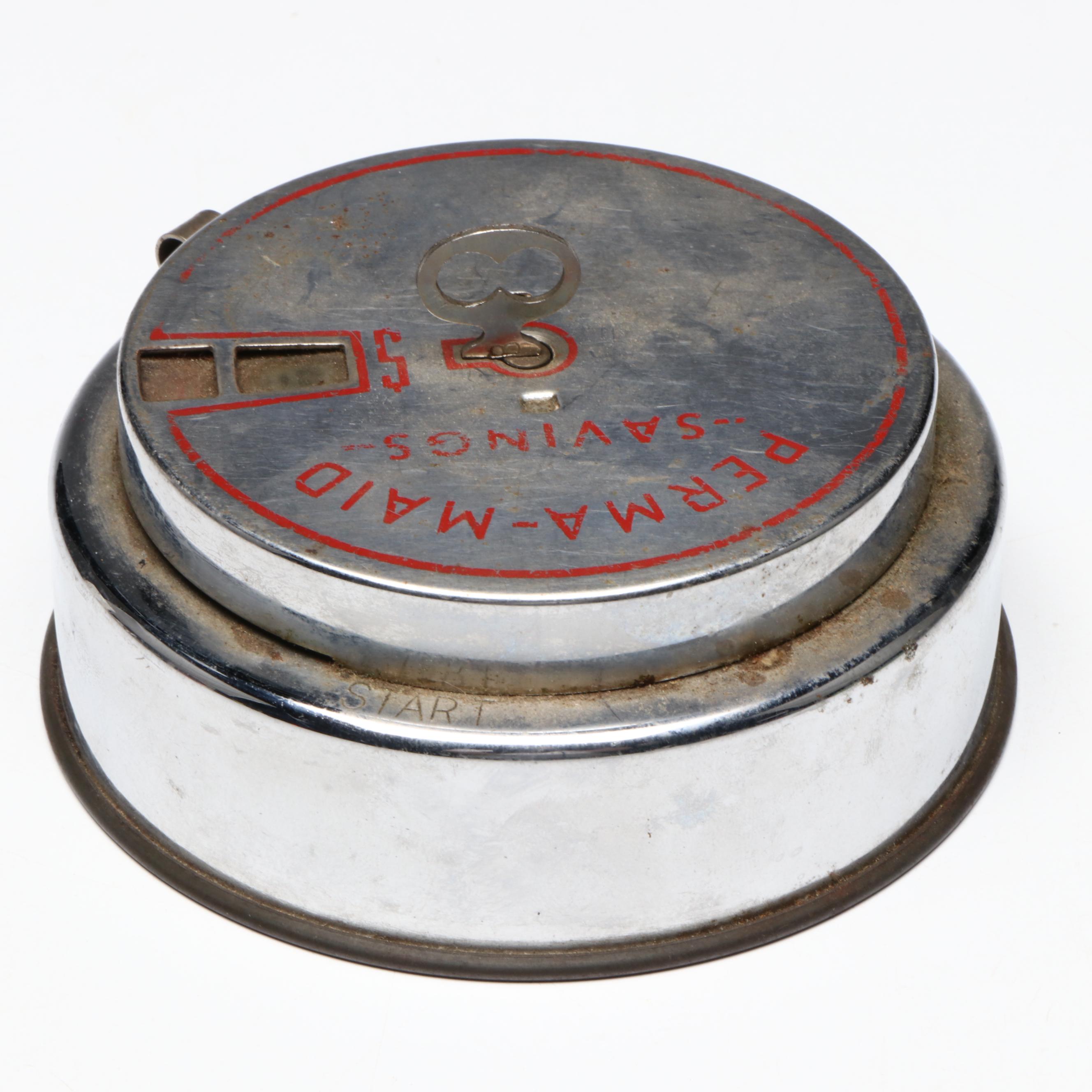 Add-O-Bank From Perma-Maid Savings with Ashtrays and Liberty Brand Candy Box