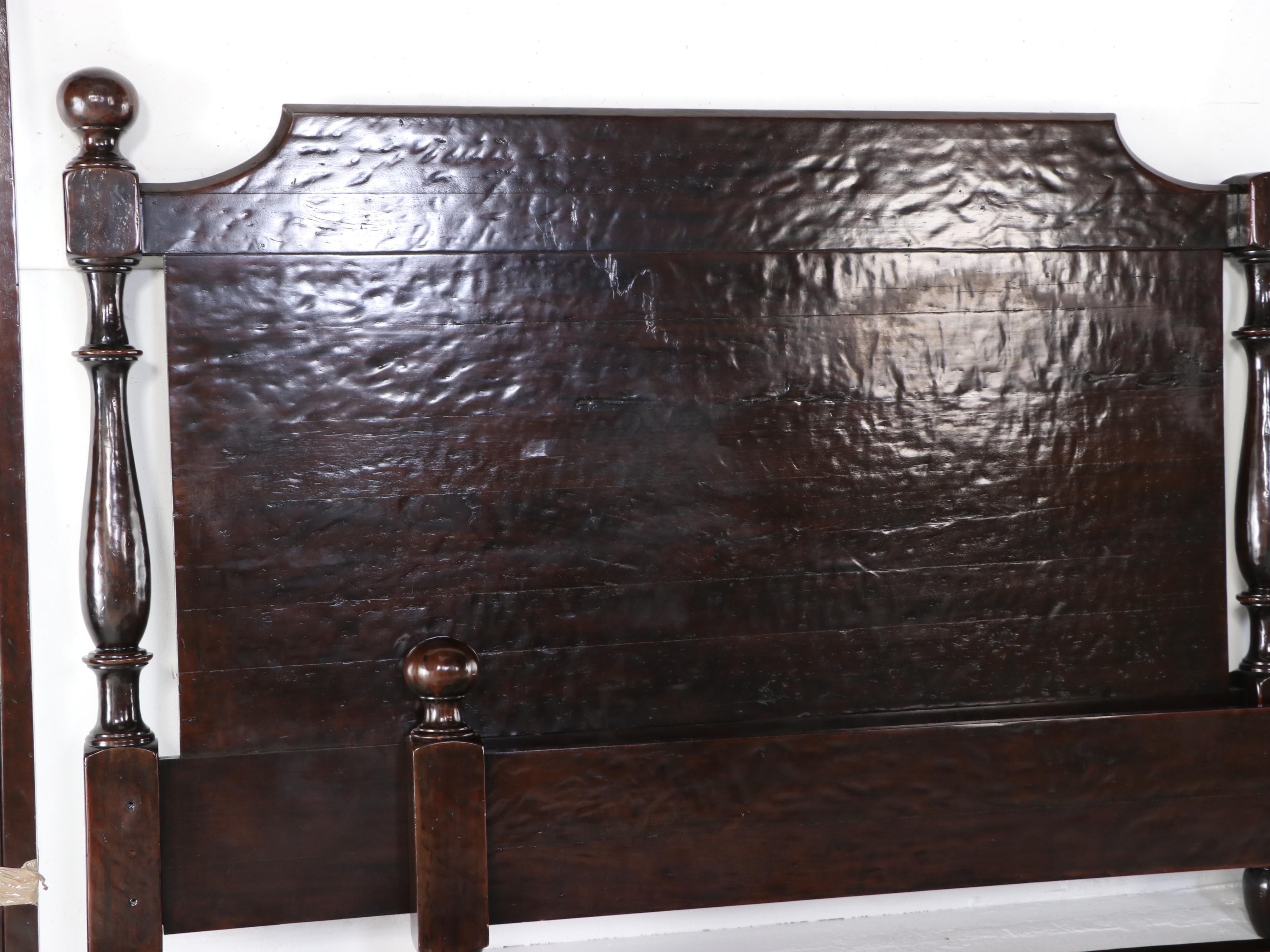 Bernhardt "Vintage Patina" Mahogany King Size Four-Poster Bed Frame