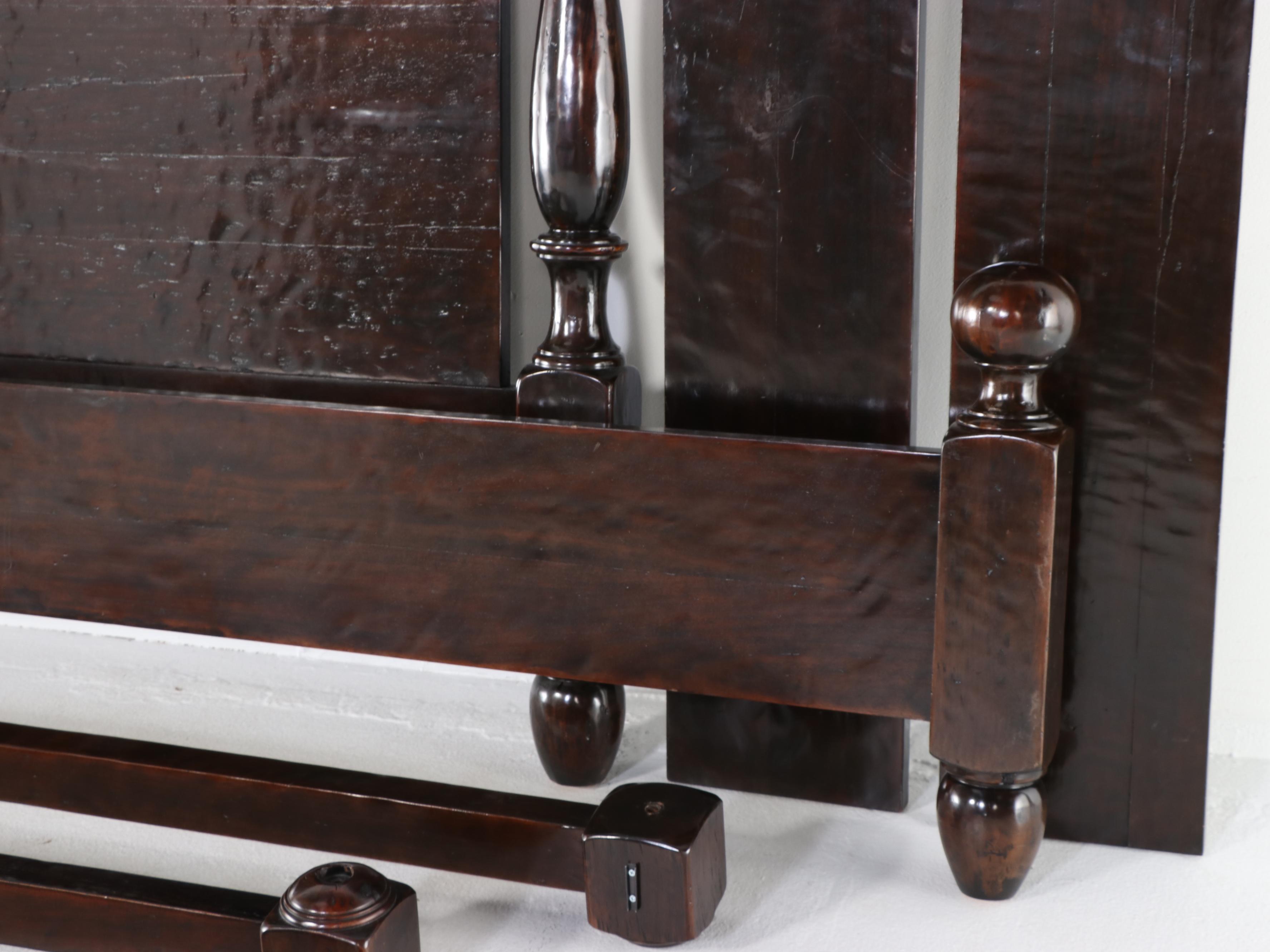 Bernhardt "Vintage Patina" Mahogany King Size Four-Poster Bed Frame