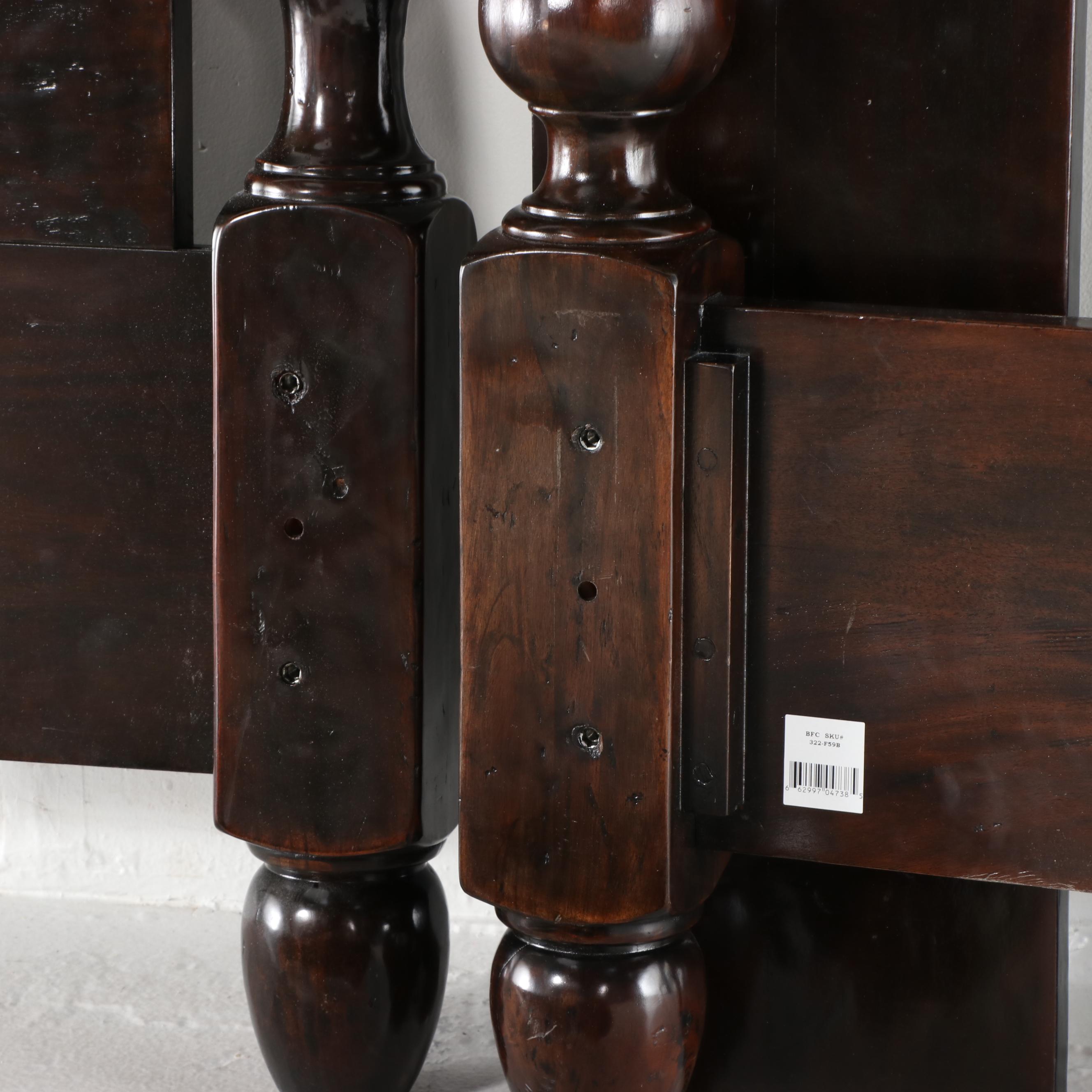 Bernhardt "Vintage Patina" Mahogany King Size Four-Poster Bed Frame