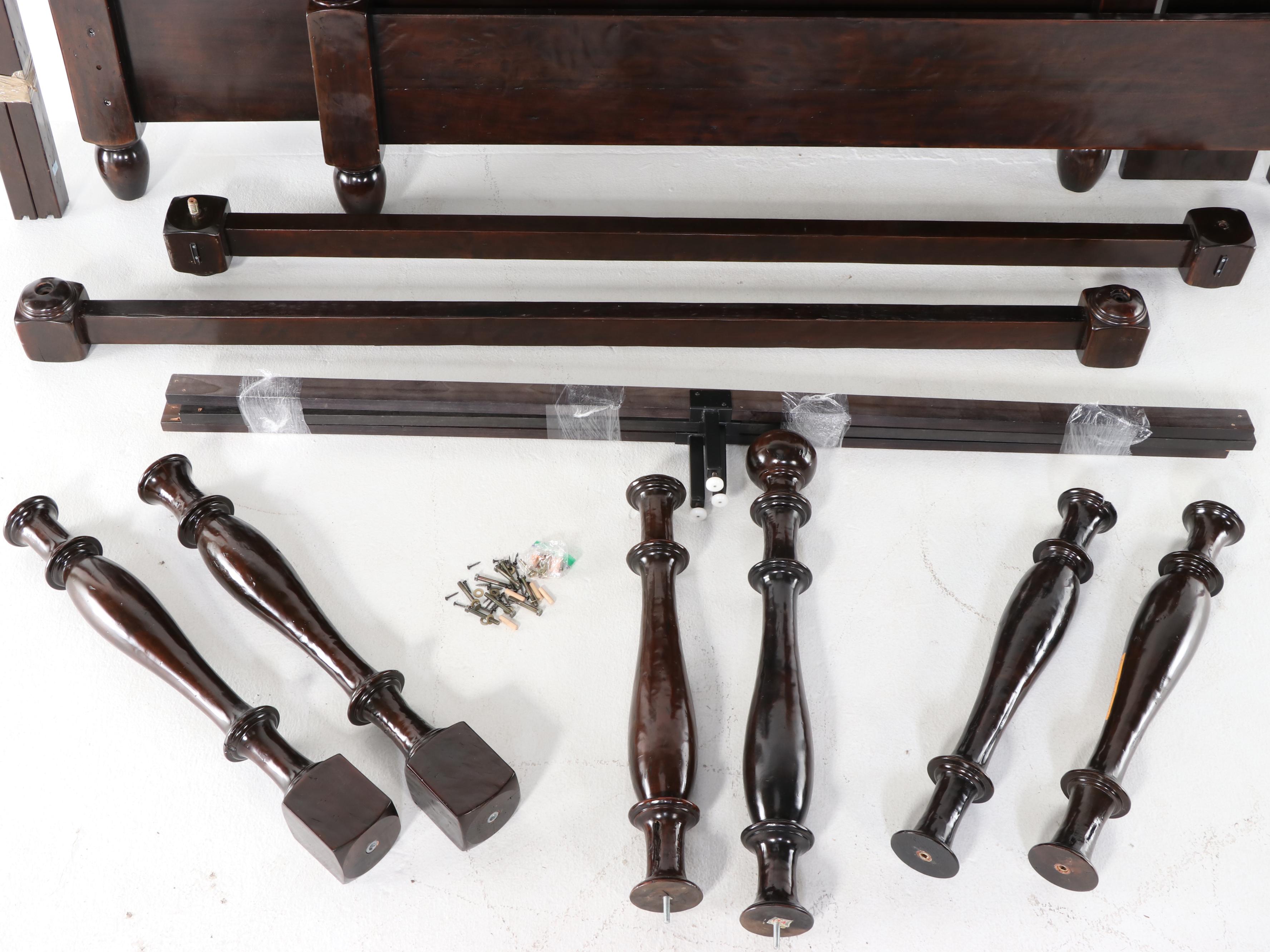 Bernhardt "Vintage Patina" Mahogany King Size Four-Poster Bed Frame